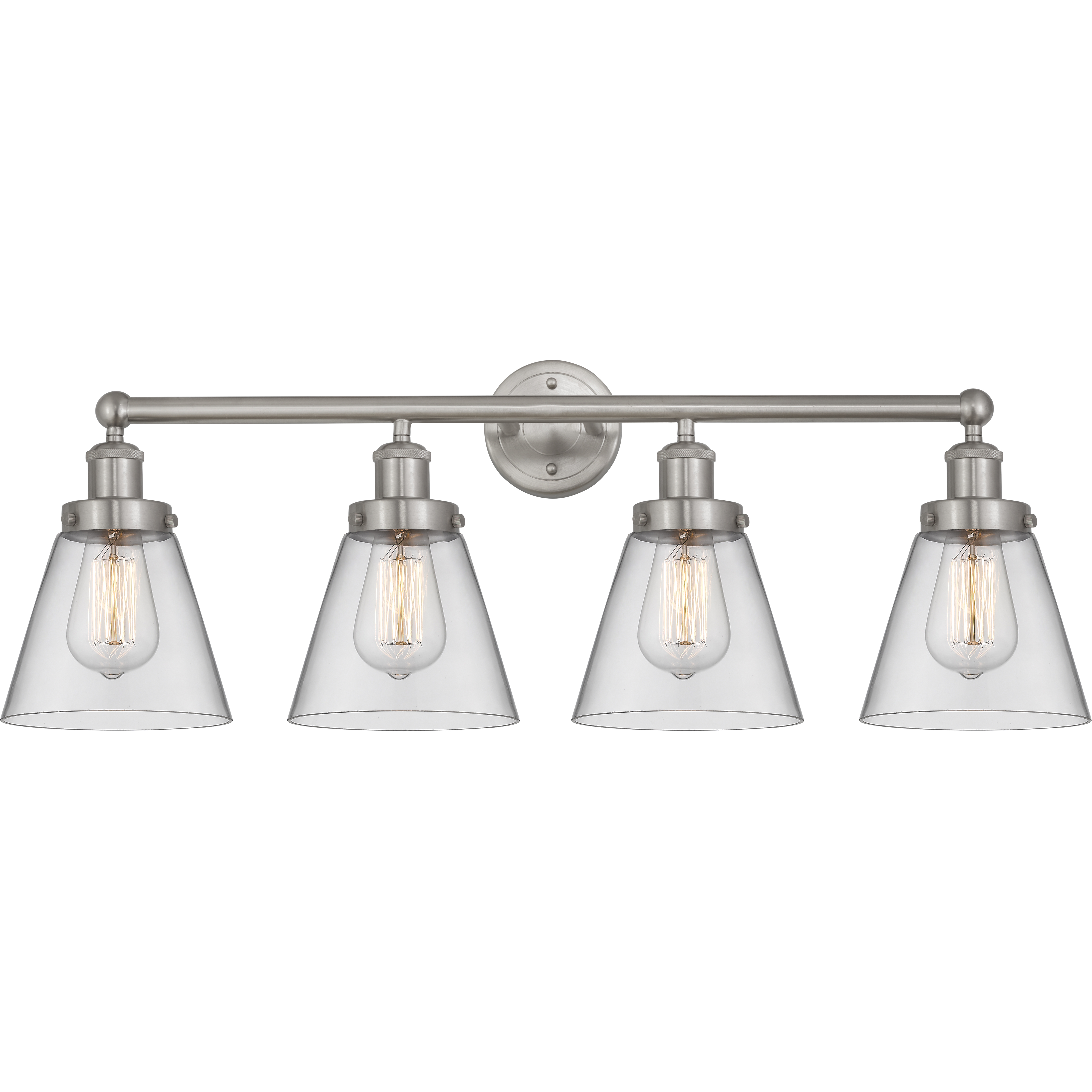 Cone 4 Light 33.5 inch Brushed Satin Nickel Bath Vanity Light Wall Light
