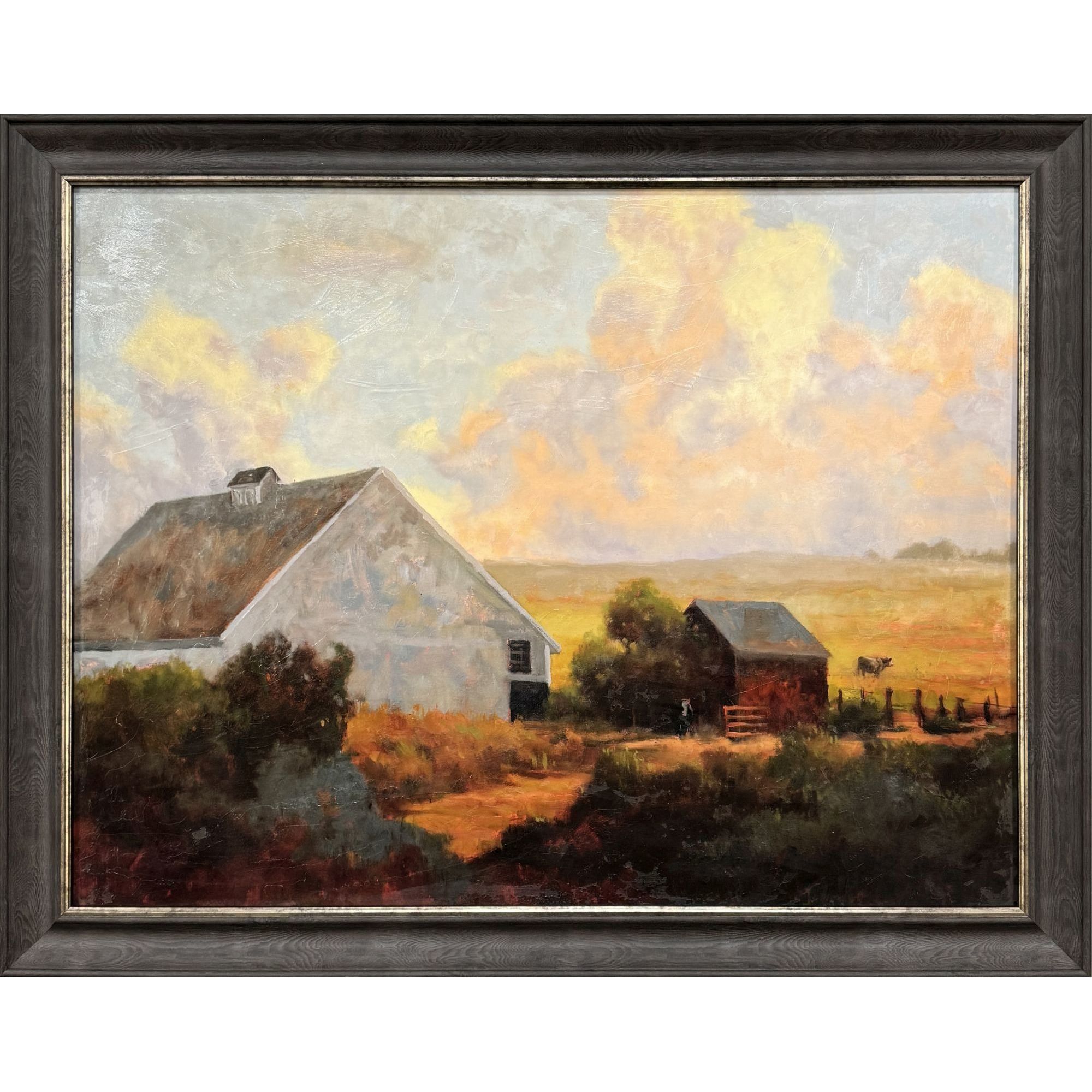 Resting Place Orange and Blue and Multi and Red Framed Art