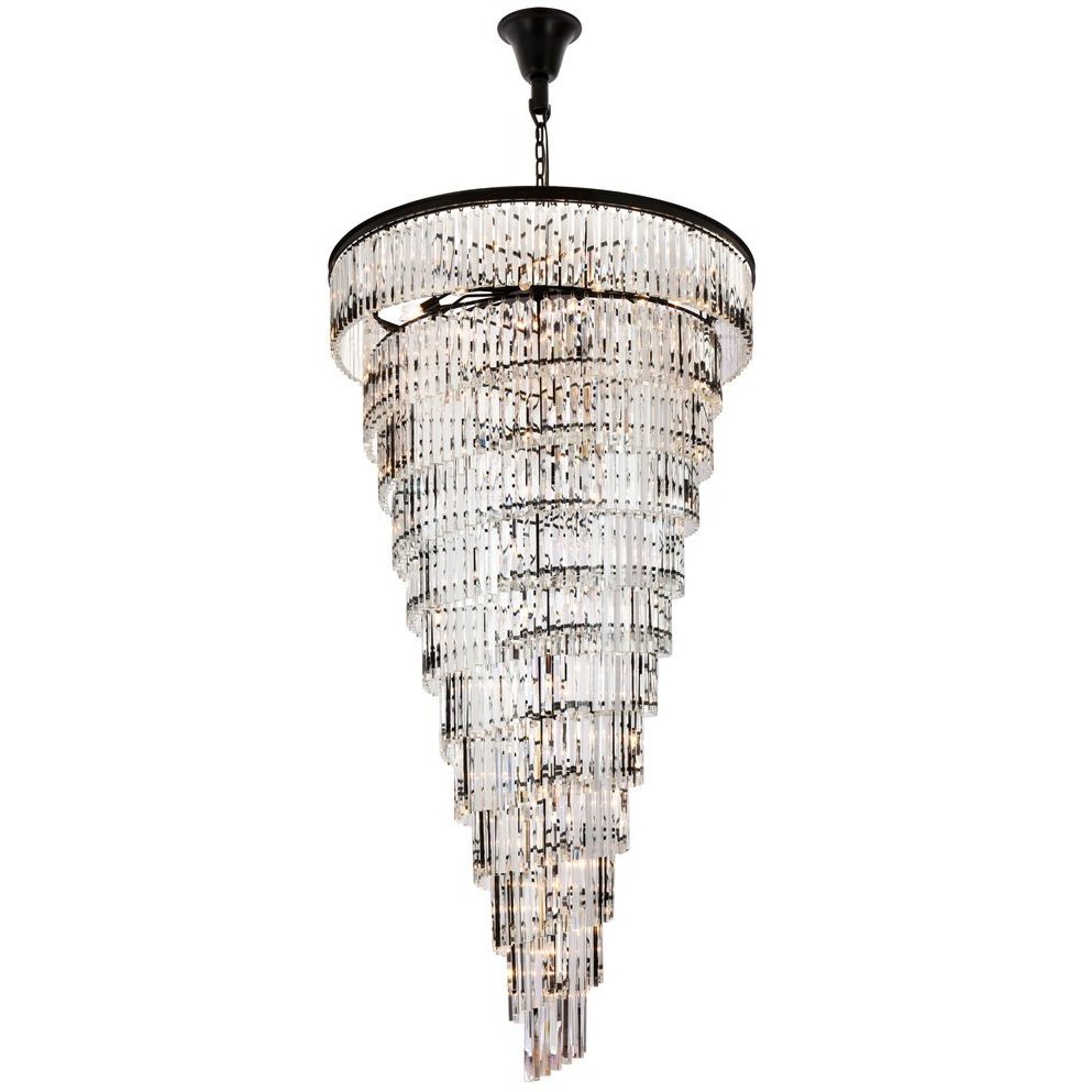 Elegant Lighting 1201SR48MB RC Sydney 58 Light 48 inch Matte Black Chandelier Ceiling Light