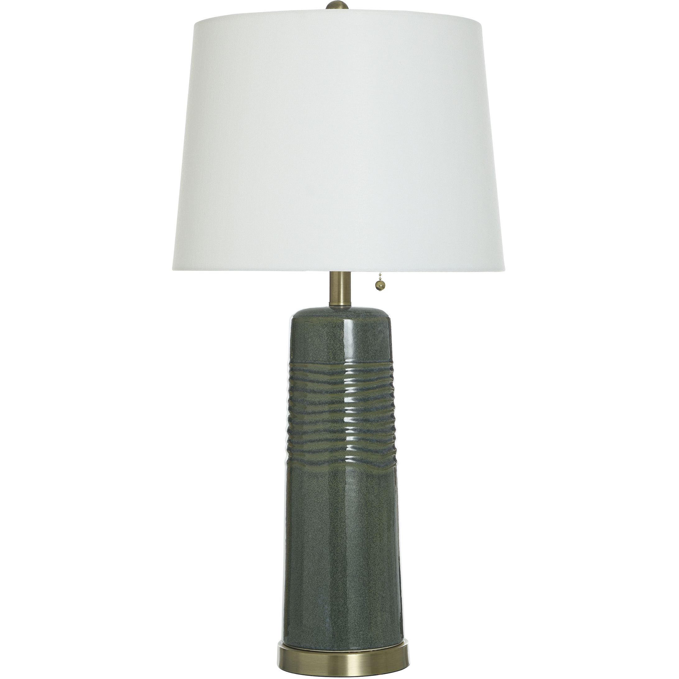 Lagrange 30 inch 100.00 watt Dark Green and Brushed Brass Table Lamp Portable Light