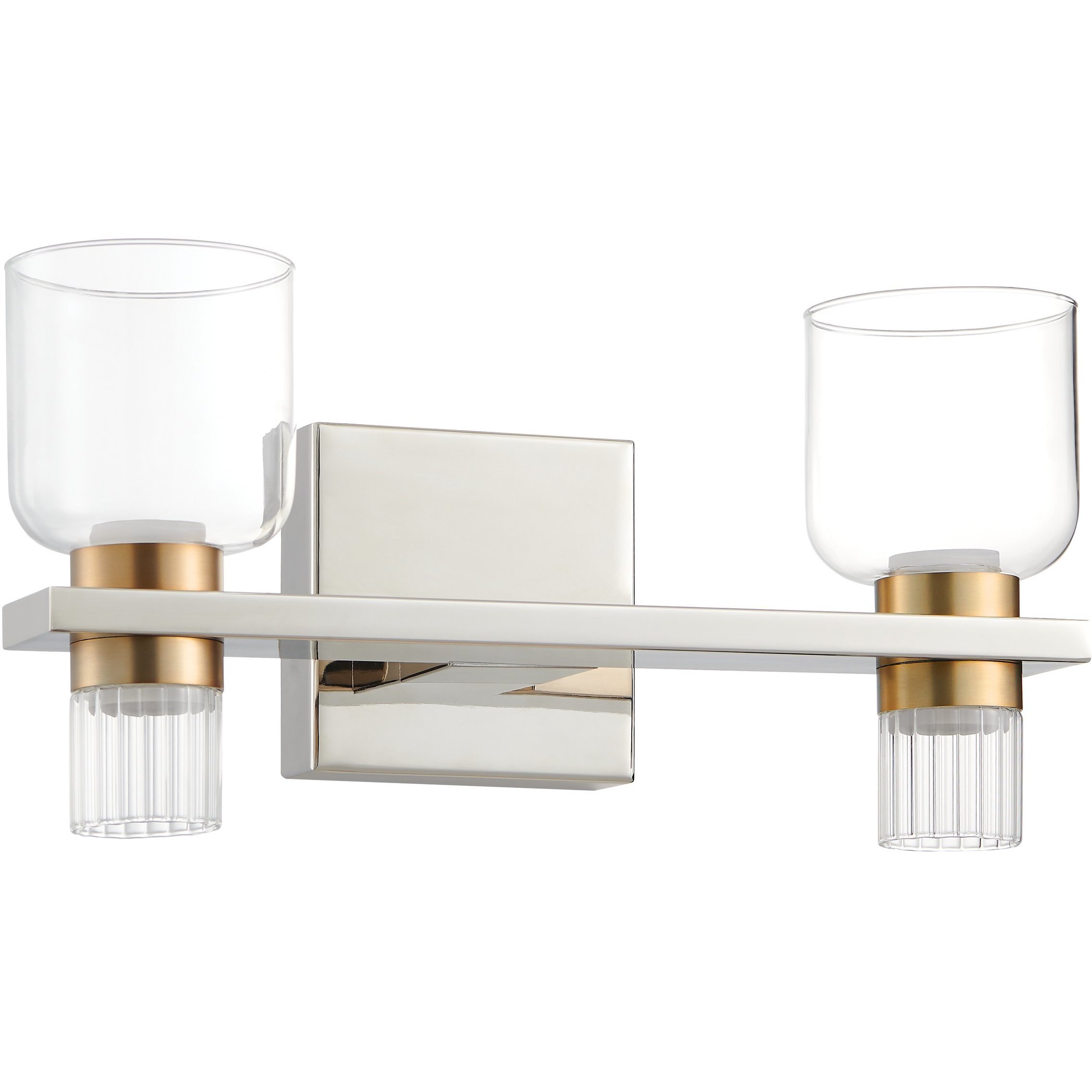 Amelia LED 15 inch Polished Nickel and Champagne Gold Vanity Light Wall Light