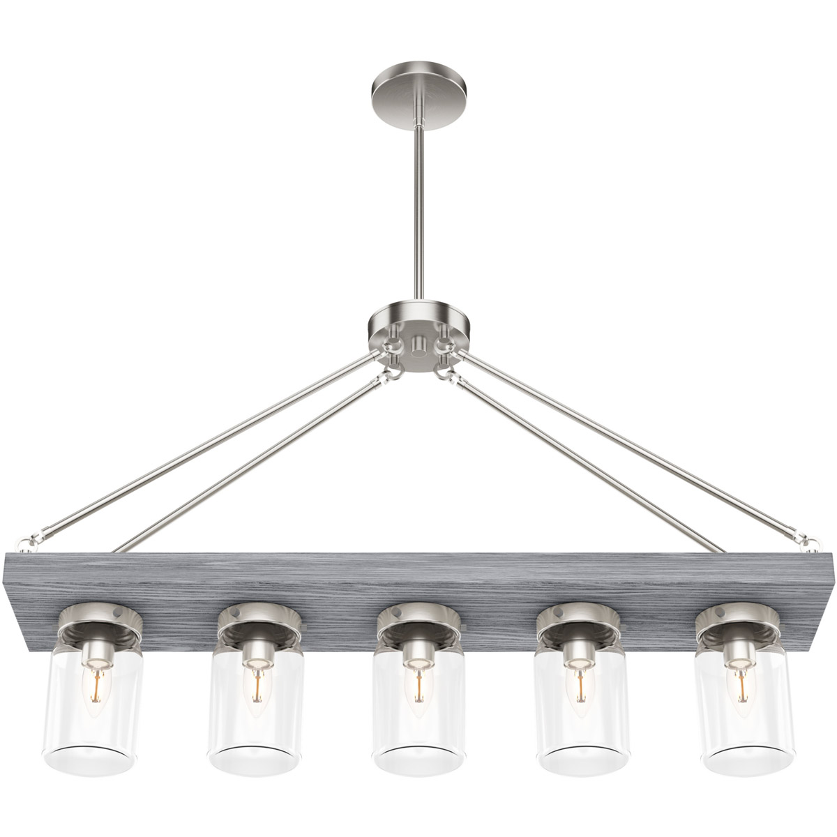 Devon Park 5 Light Brushed Nickel Linear Chandelier Ceiling Light
