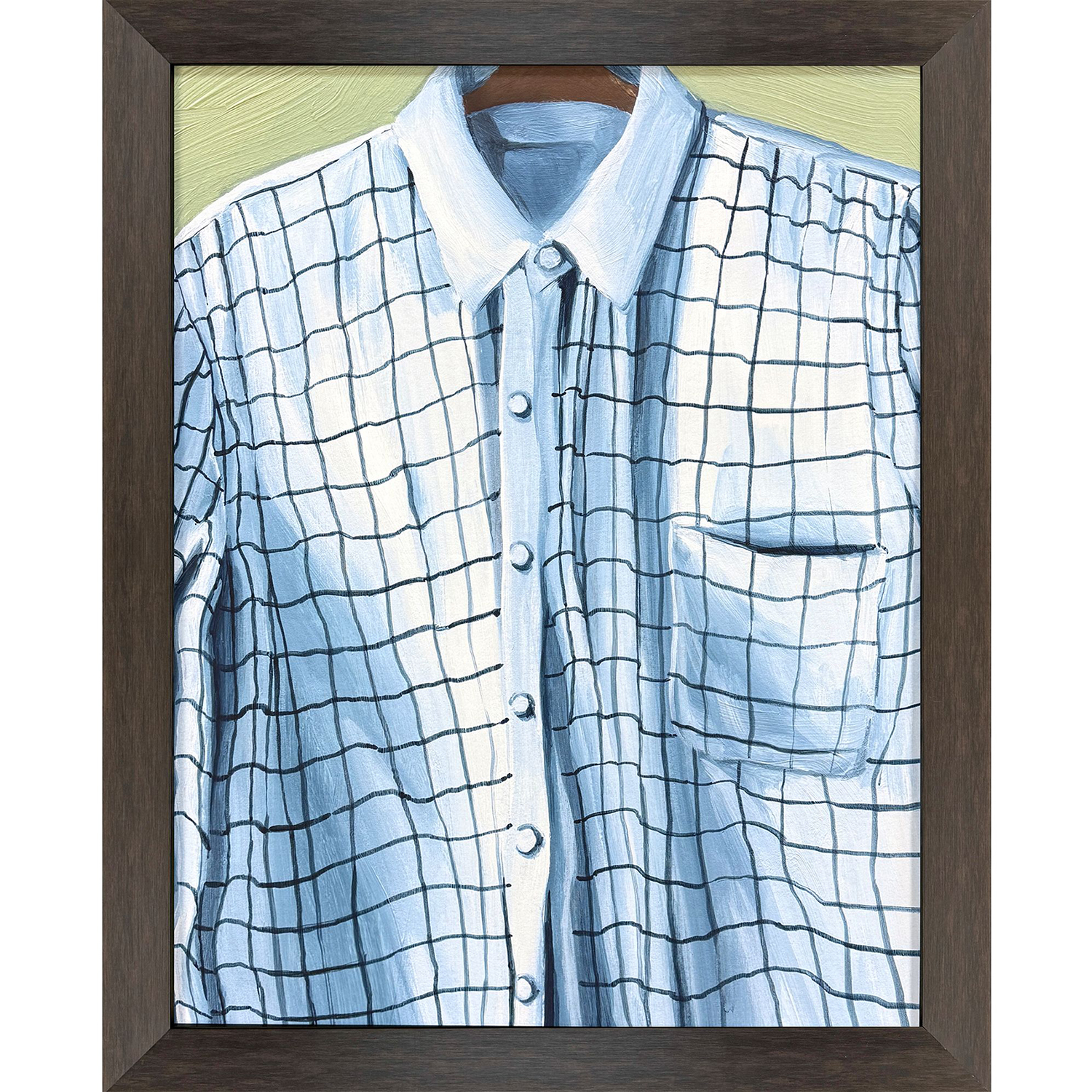 Papa's Shirts Blue and Green Framed Art