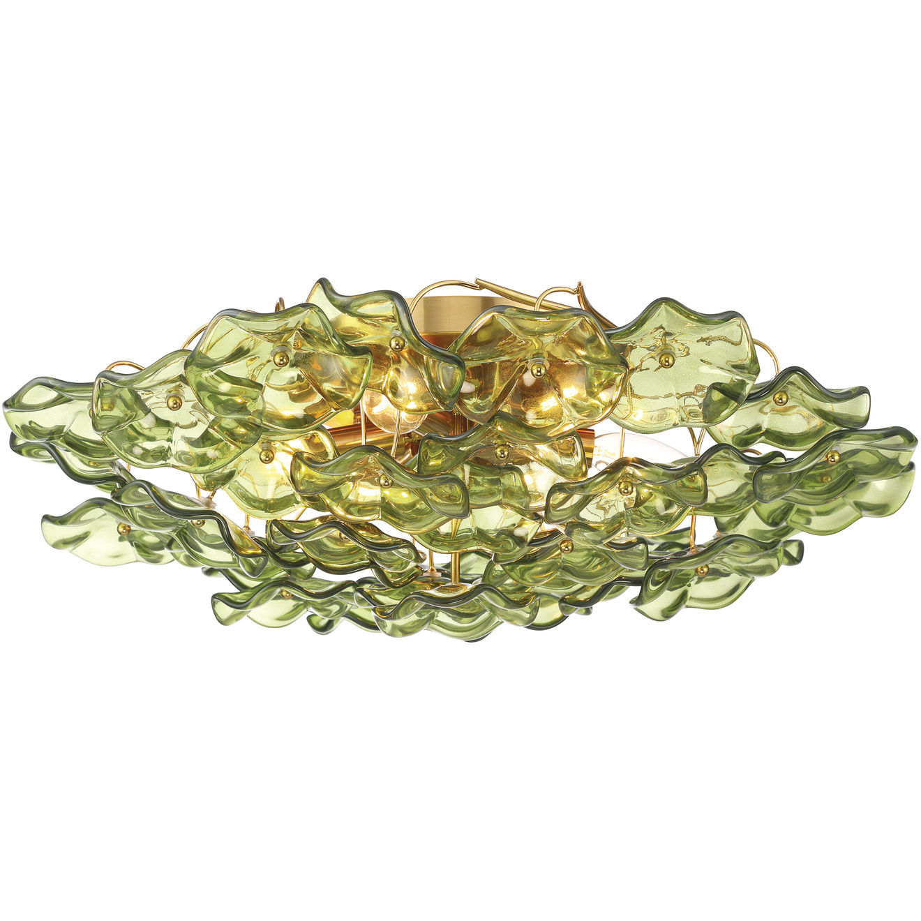 Esme 6 Light 22.5 inch Aged Brass Semi Flush Ceiling Light