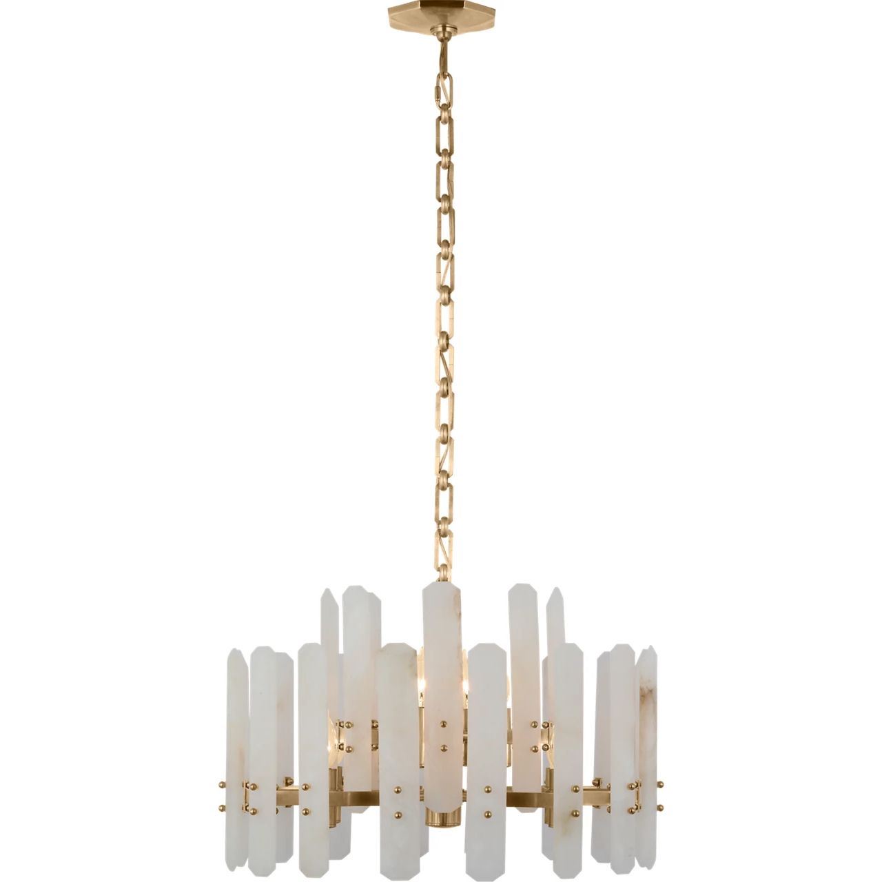 AERIN Bonnington 12 Light 24.25 inch Hand-Rubbed Antique Brass Chandelier Ceiling Light in Alabaster