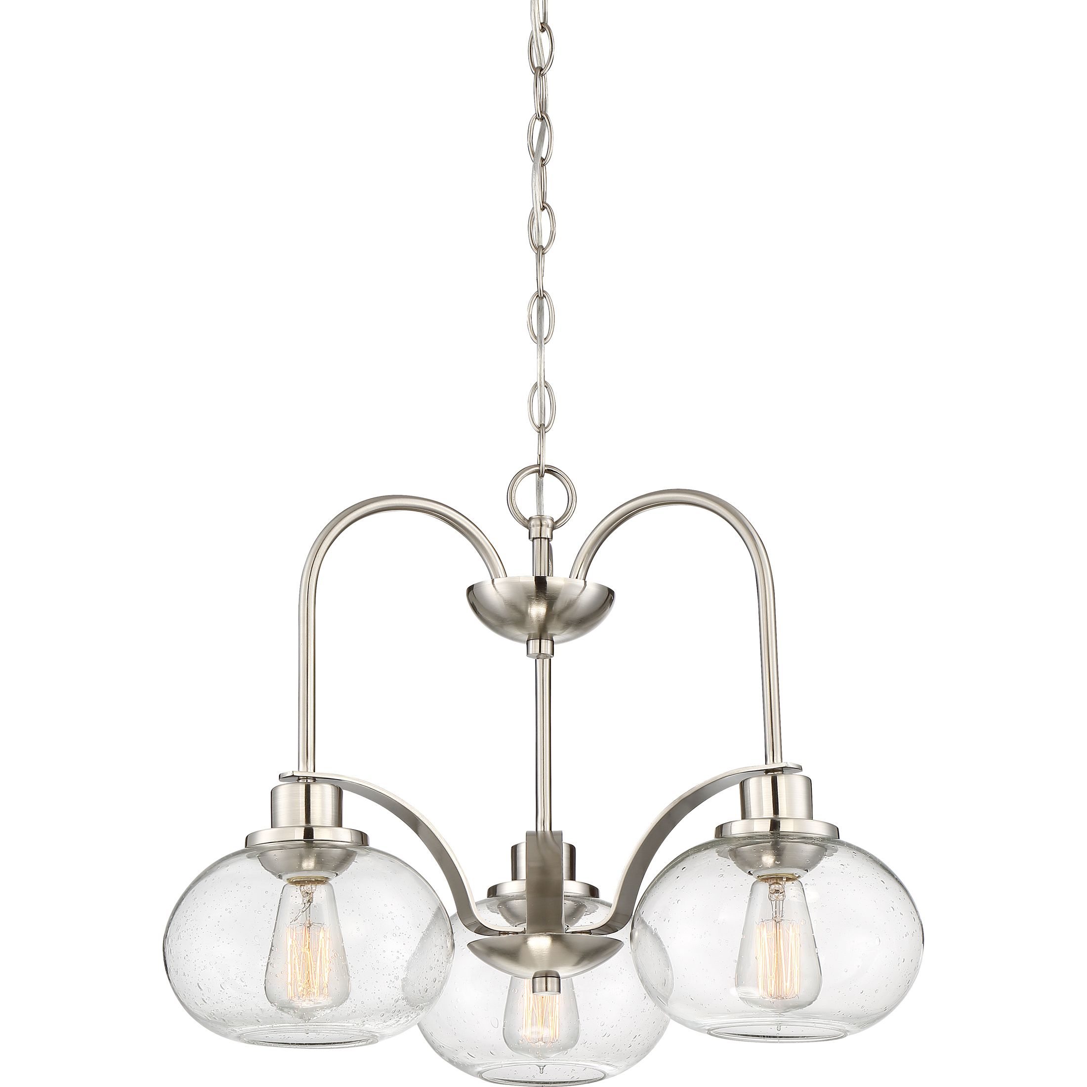 Trilogy 3 Light 22 inch Brushed Nickel Dinette Chandelier Ceiling Light