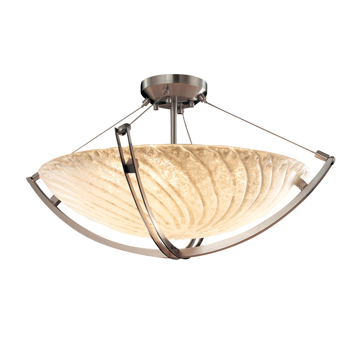 Veneto Luce 6 Light 28 inch Brushed Nickel Pendant Bowl Ceiling Light in Whitewash (Veneto Luce), Incandescent