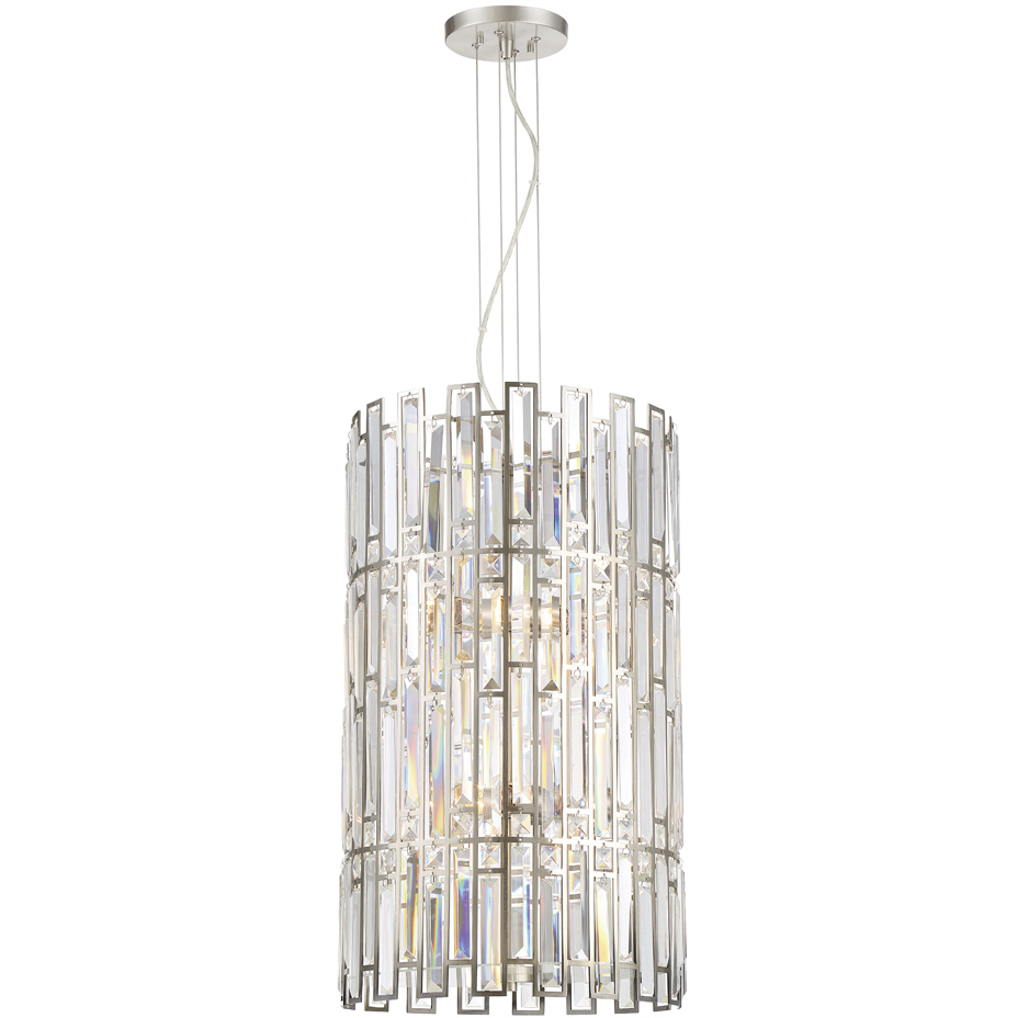 West 65th 6 Light 16 inch Satin Platinum Foyer Light Ceiling Light