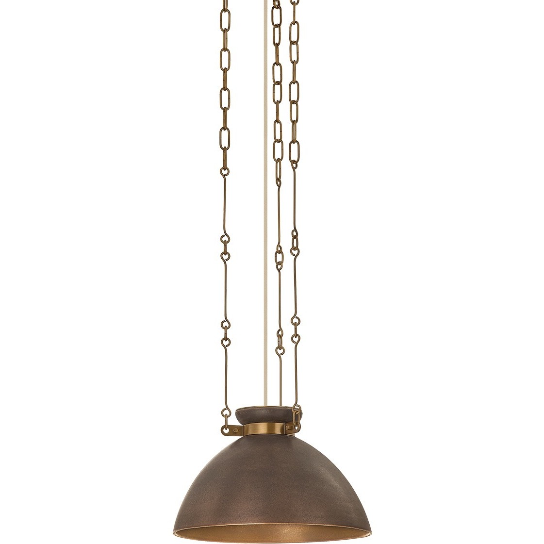 Allston 1 Light 14 inch Patina Brass and Ceramic Molten Umber Pendant Ceiling Light