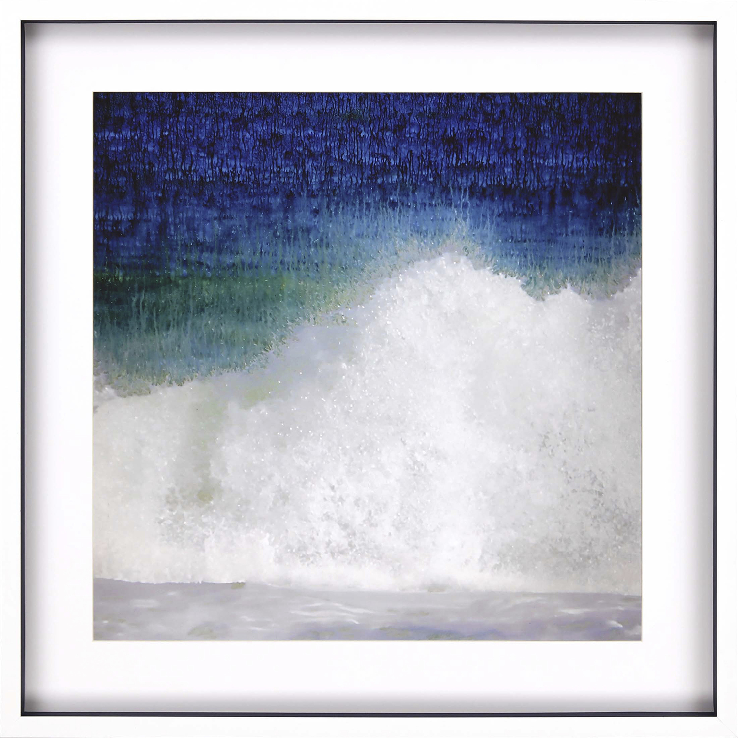 Splash / Splish Blue and Turquoise and White and Green Framed Art