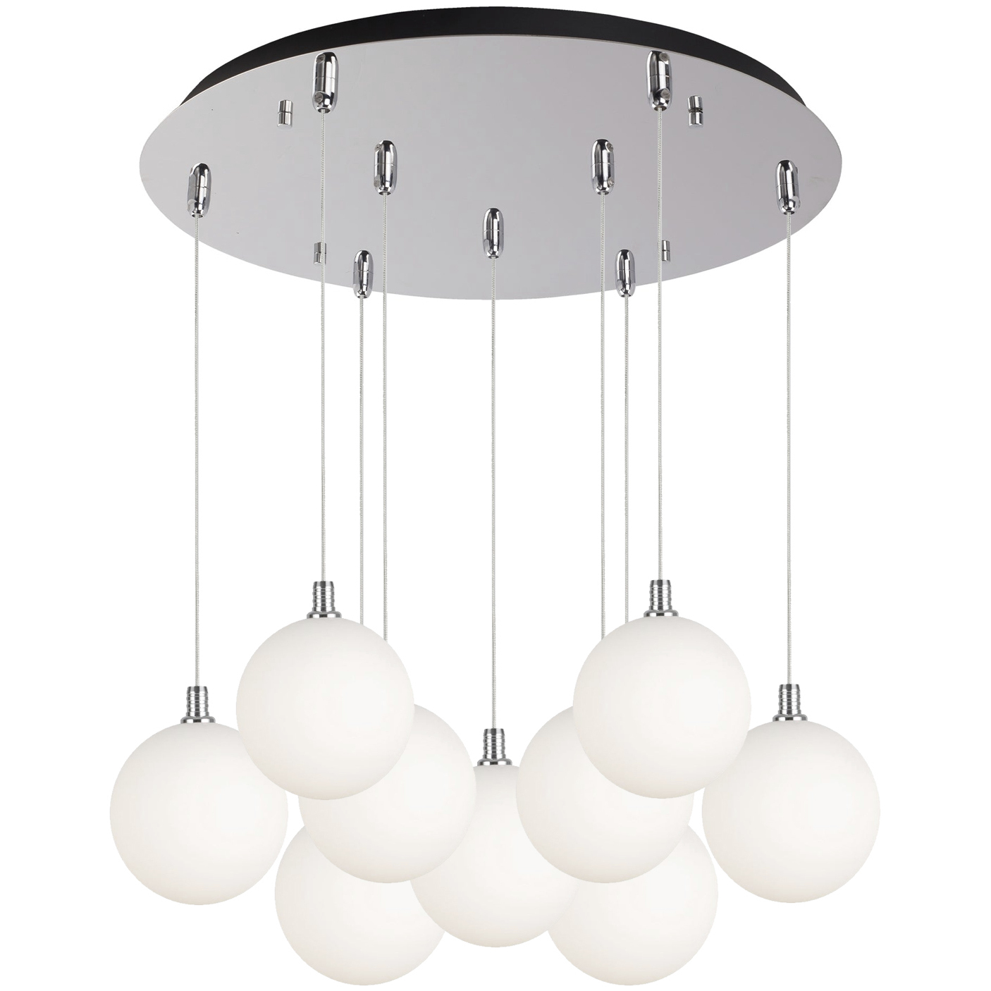 Bolla LED 19.63 inch Chrome Multi Pendant Ceiling Light in Opal Glass