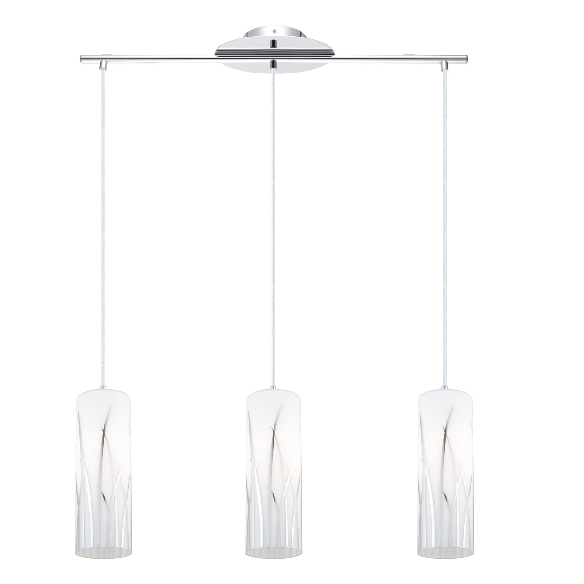 Rivato 3 Light 27.75 inch White and Chrome Pendant Ceiling Light
