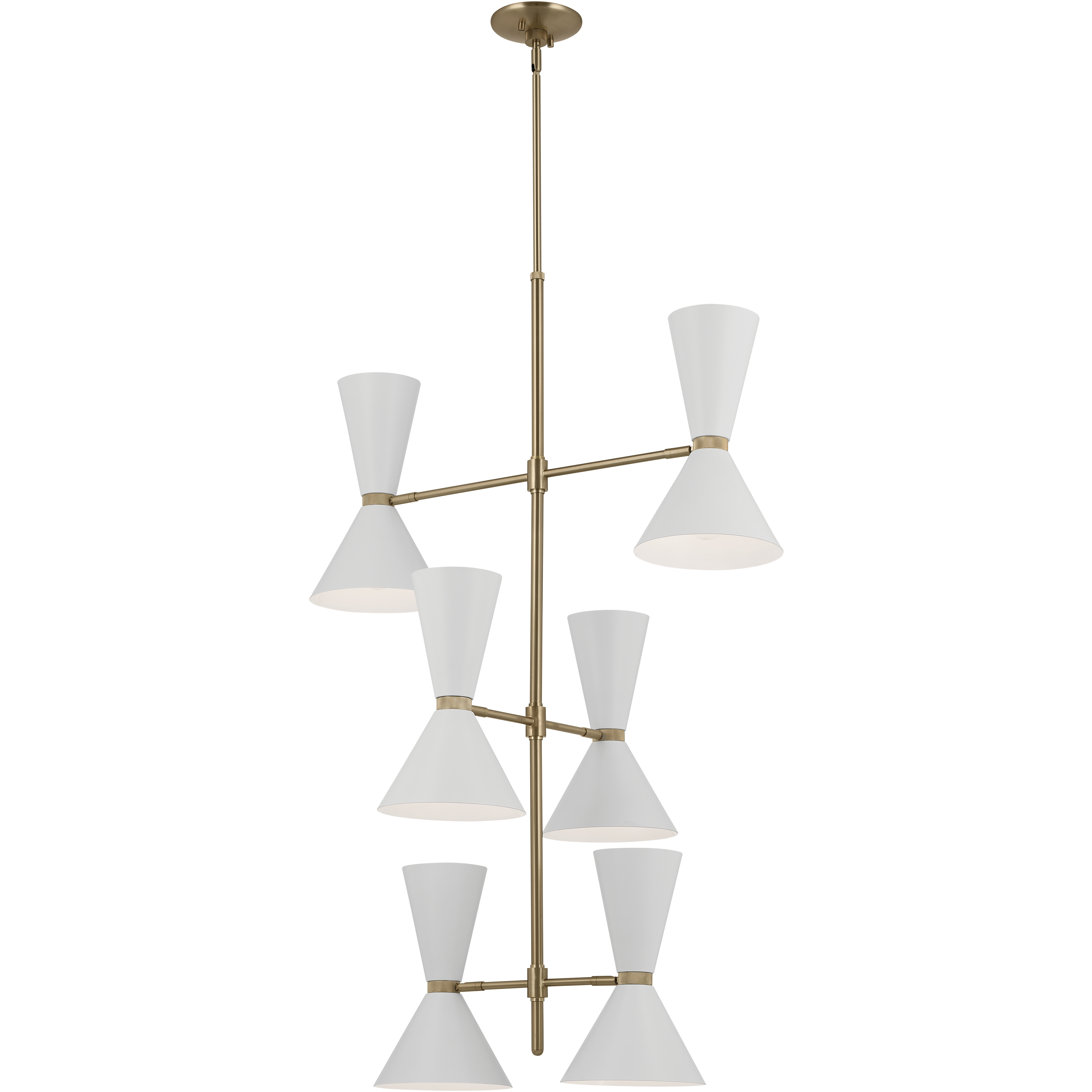 Phix LED 22.5 inch Champagne Bronze with White Foyer Chandelier Ceiling Light