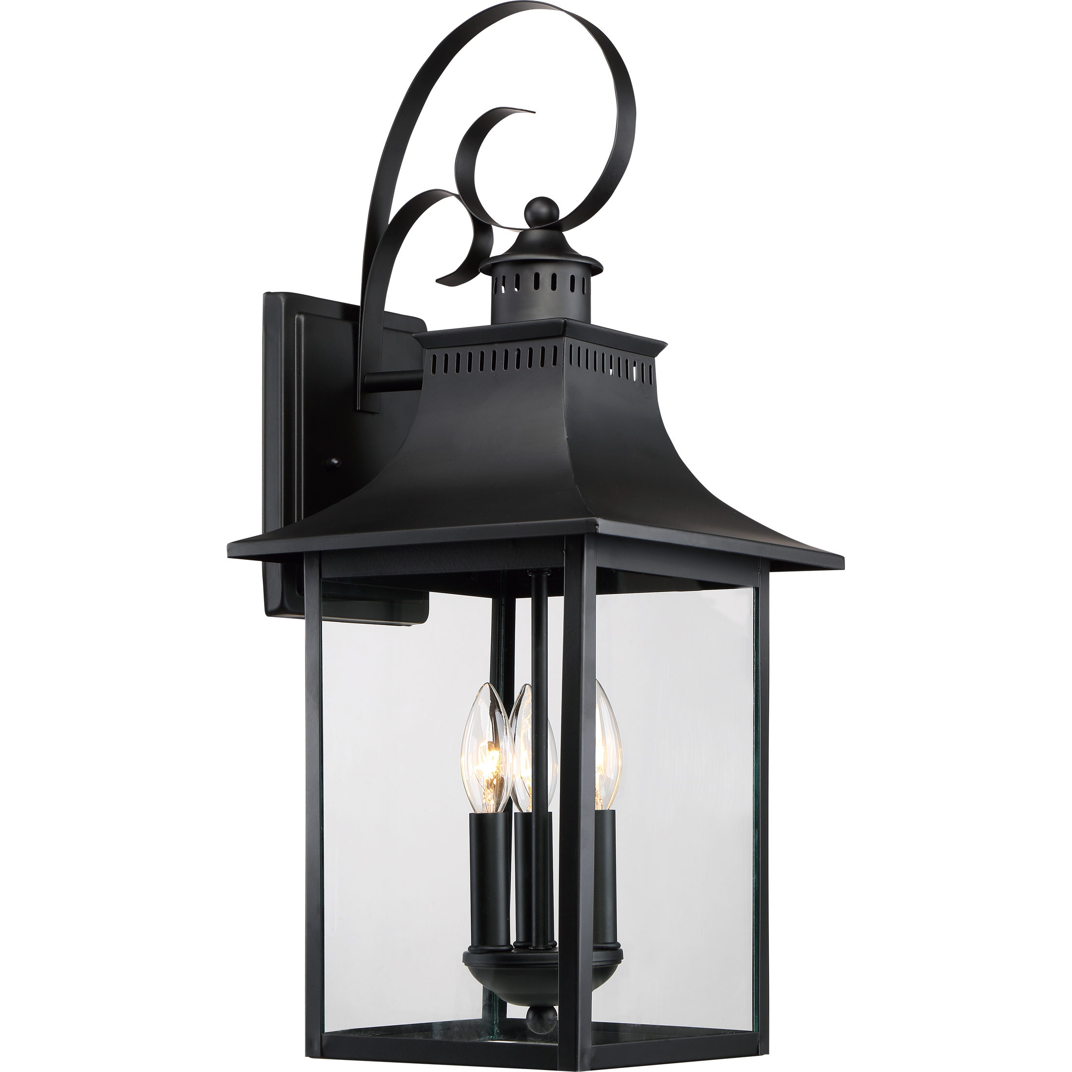 Chancellor 3 Light 24 inch Mystic Black Outdoor Wall Lantern