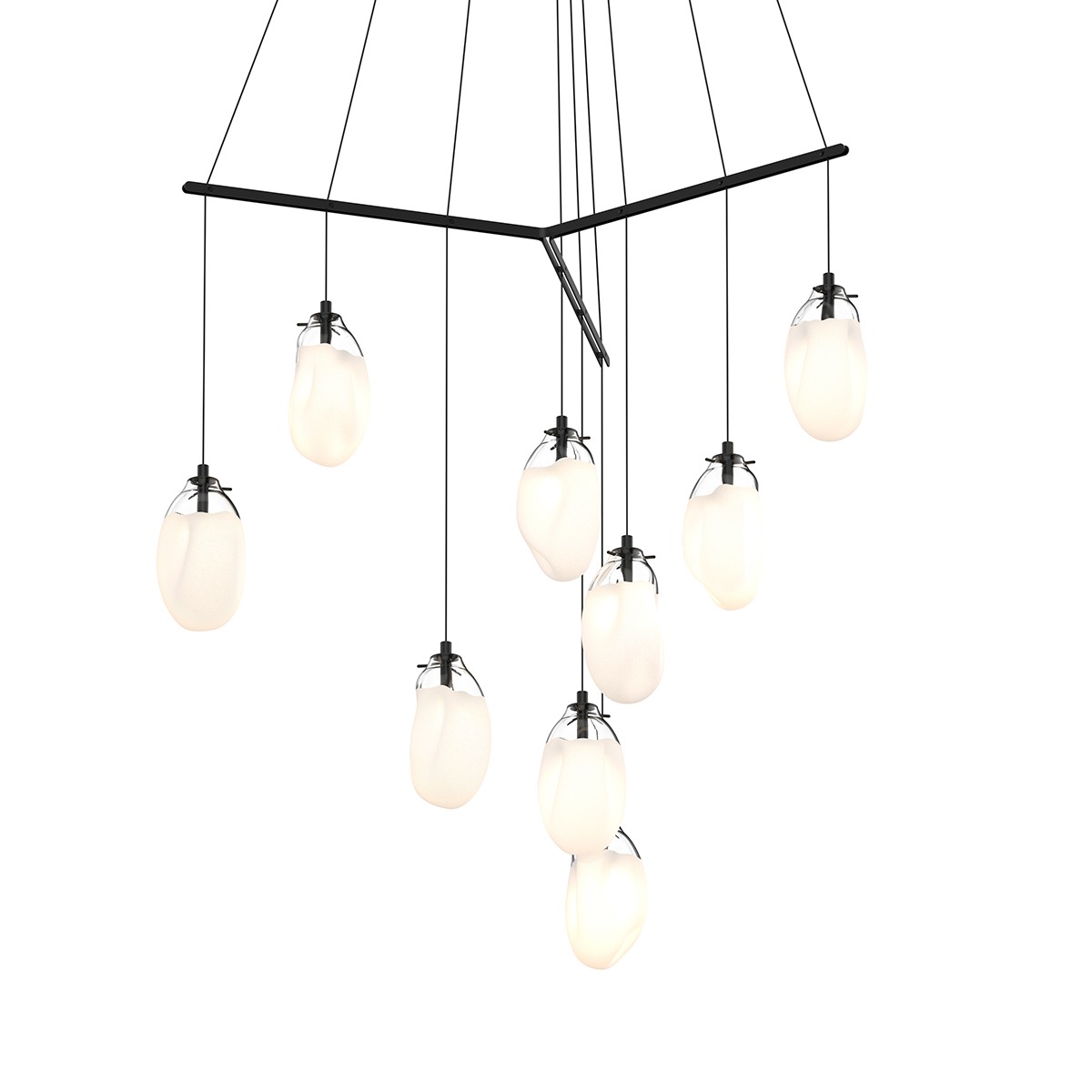 Liquid LED 51 inch Satin Black Pendant Ceiling Light in White Glass