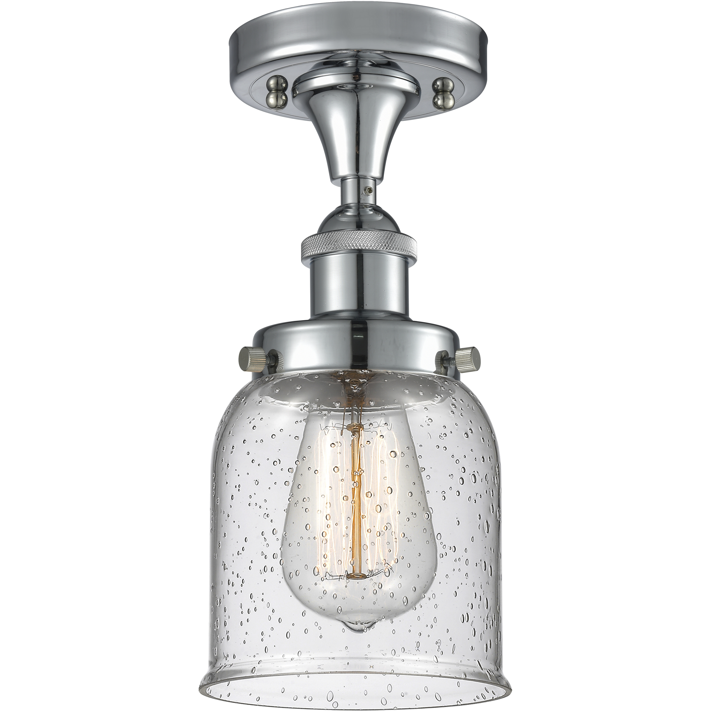 Bell 1 Light 6.5 inch Polished Chrome Semi-Flush Mount Ceiling Light