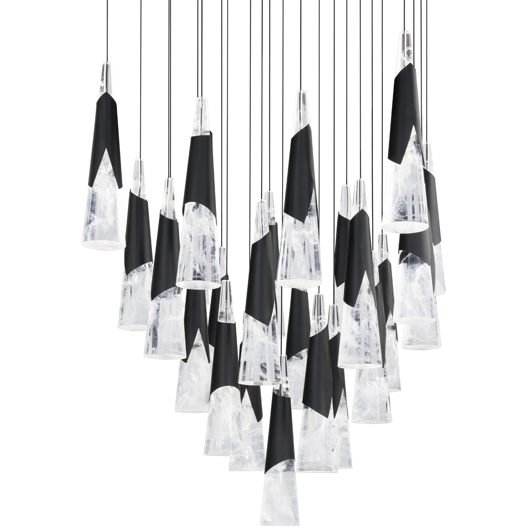 Kilt 25 Light 28 inch Black Multi-Light Pendant Ceiling Light