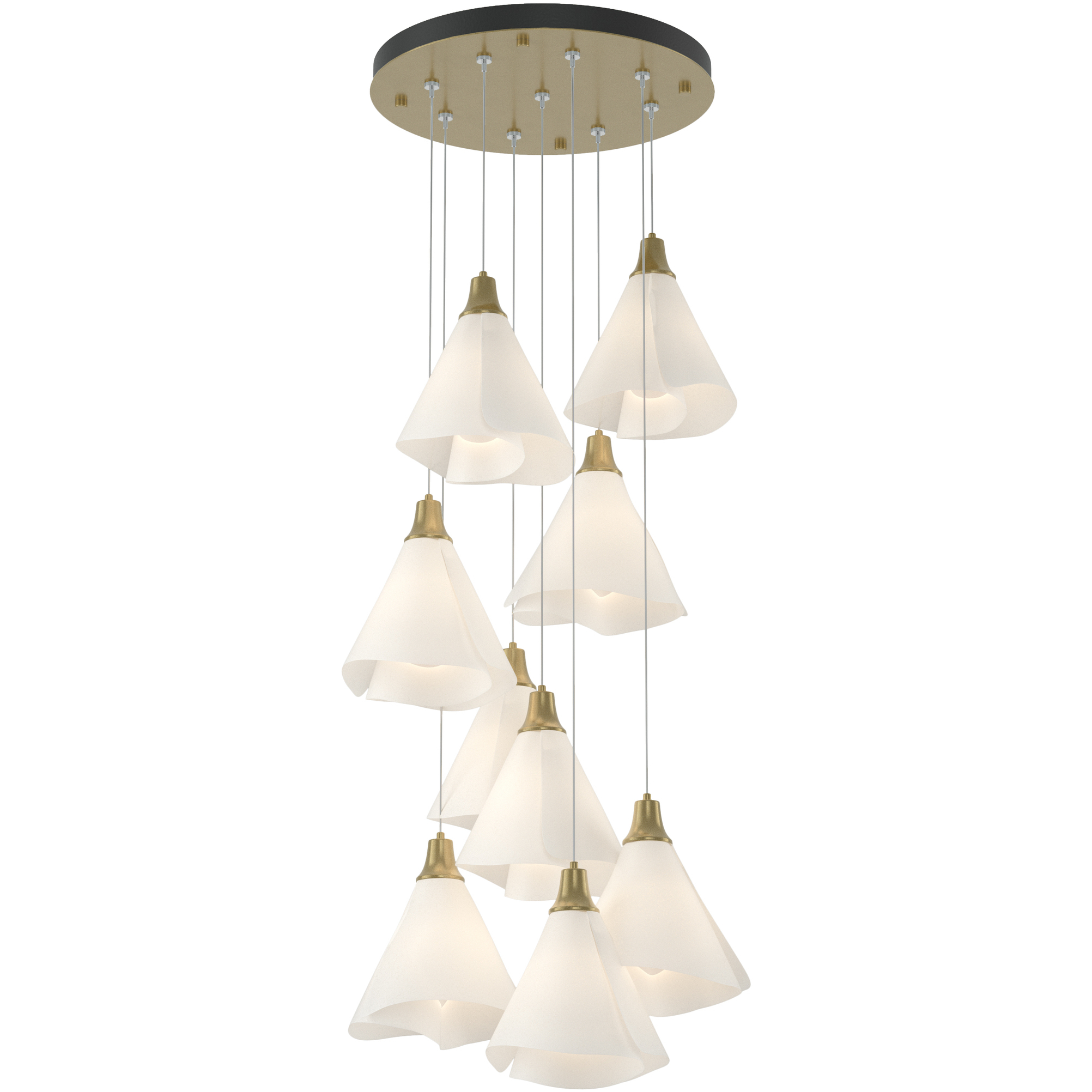 Mobius 9 Light 20.8 inch Modern Brass Pendant Ceiling Light, Standard