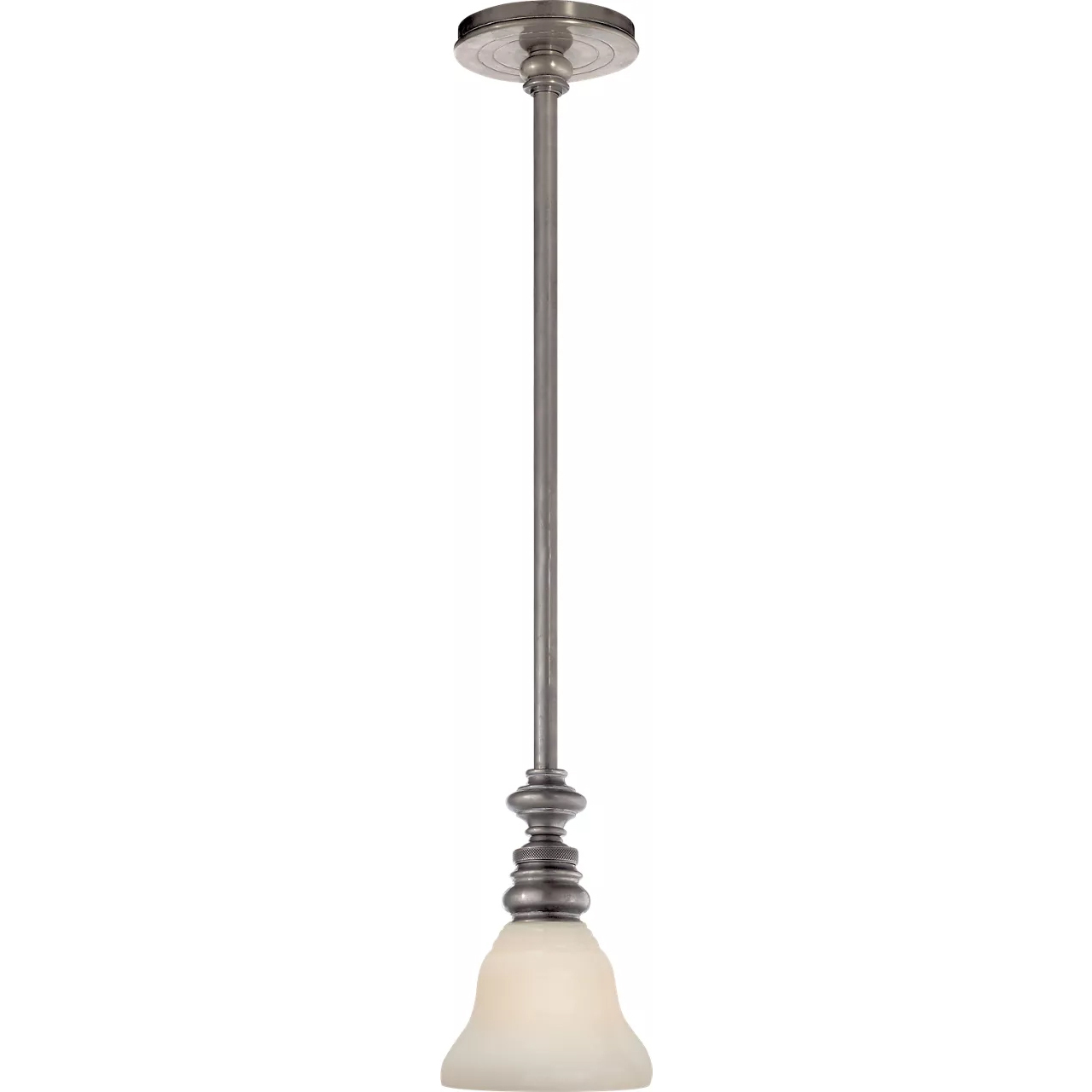 Chapman & Myers Boston 1 Light 5.75 inch Antique Nickel Pendant Ceiling Light in White Glass Desk Shade