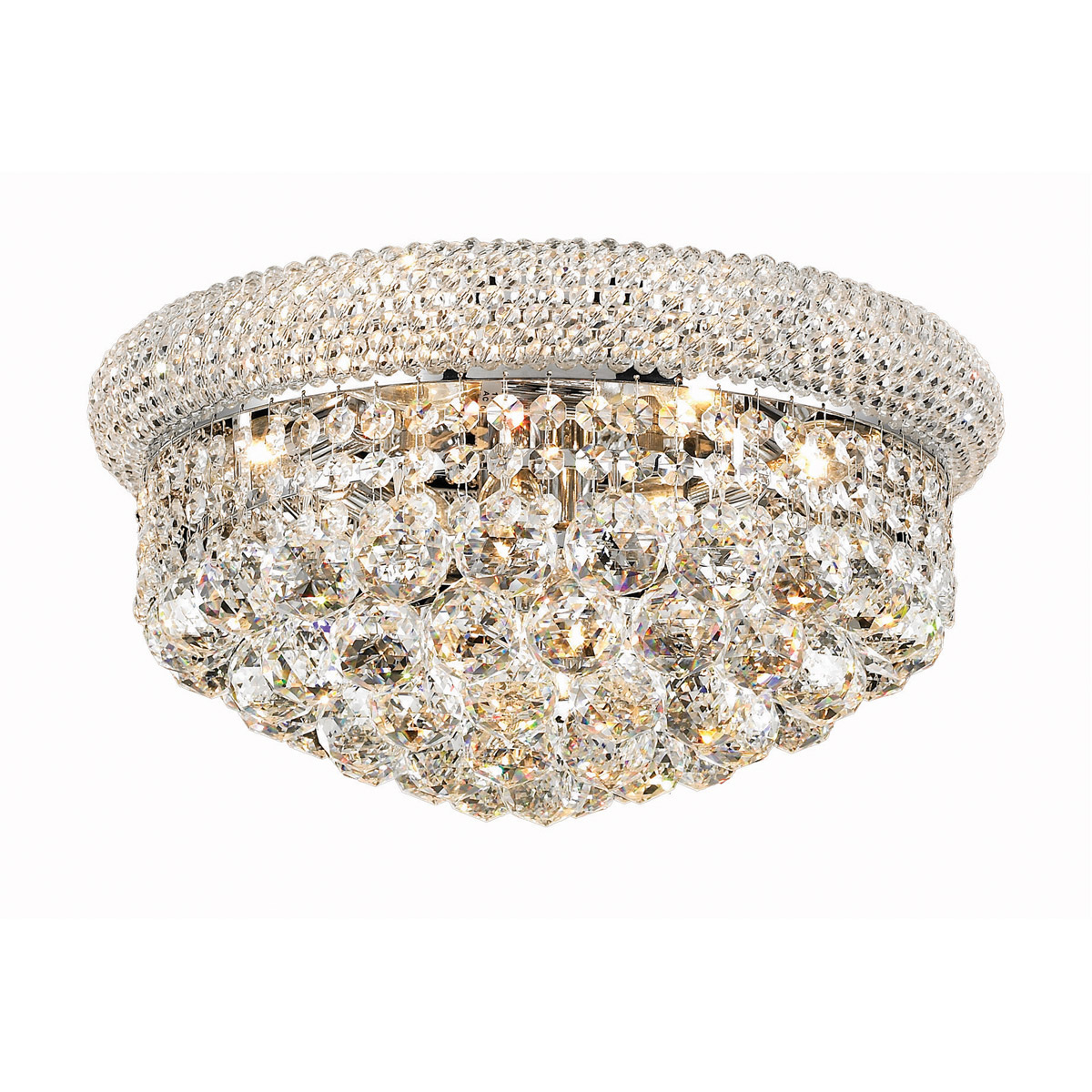 Primo 8 Light 16 inch Chrome Flush Mount Ceiling Light in Royal Cut