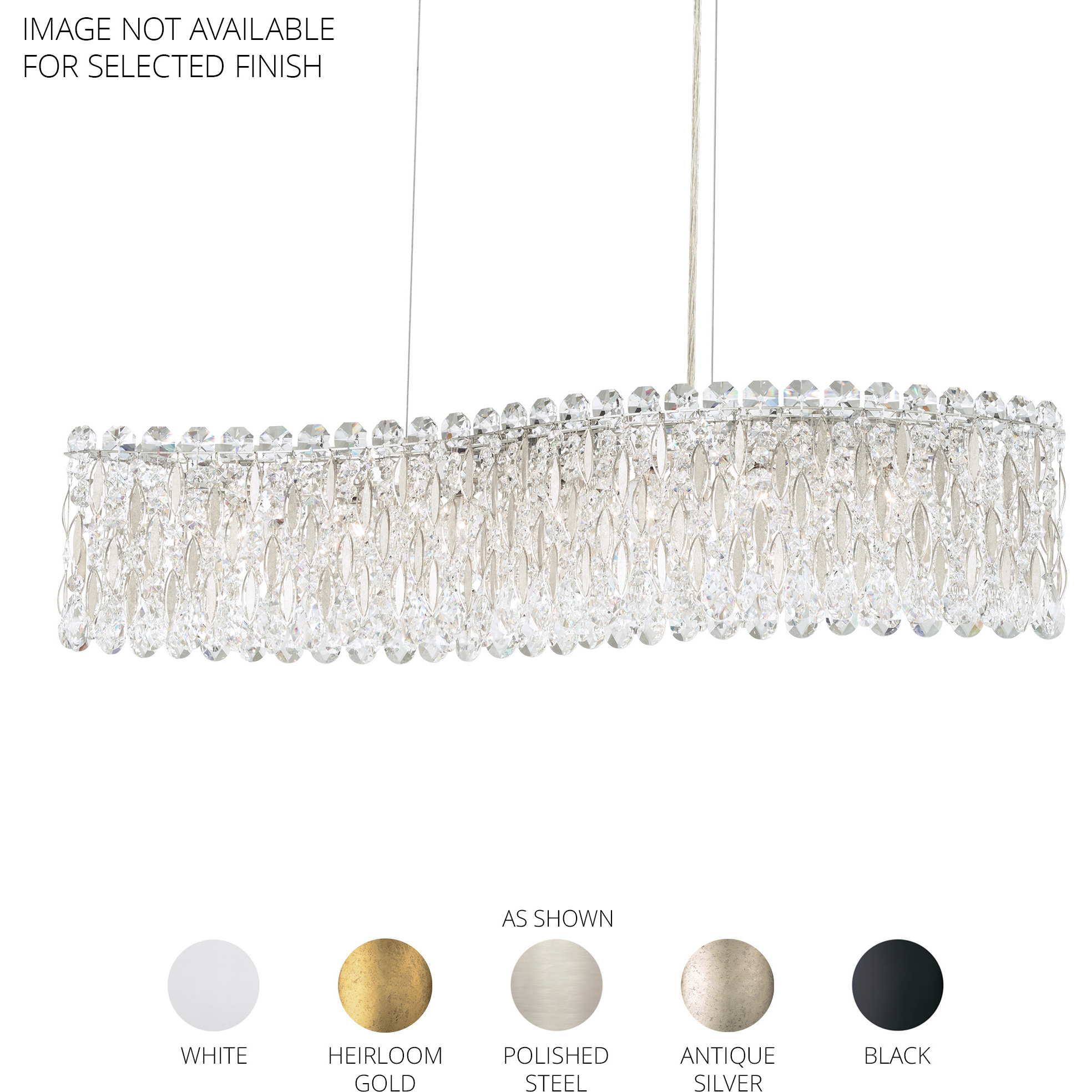 Sarella 7 Light 32.5 inch Polished Stainless Steel Linear Pendant Ceiling Light in Radiance