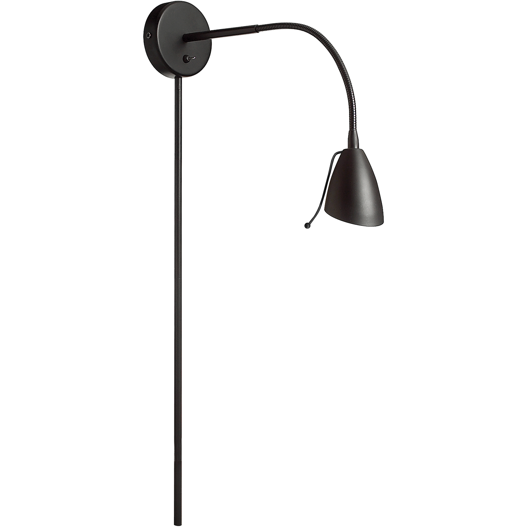 Windford 20 inch 50.00 watt Matte Black Task Wall Light, Gooseneck