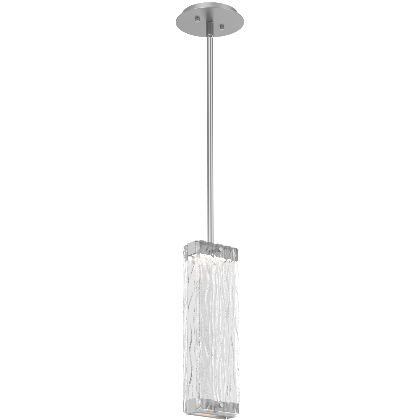 Tabulo LED Classic Silver Pendant Ceiling Light in 3000K LED, Tidal Cast