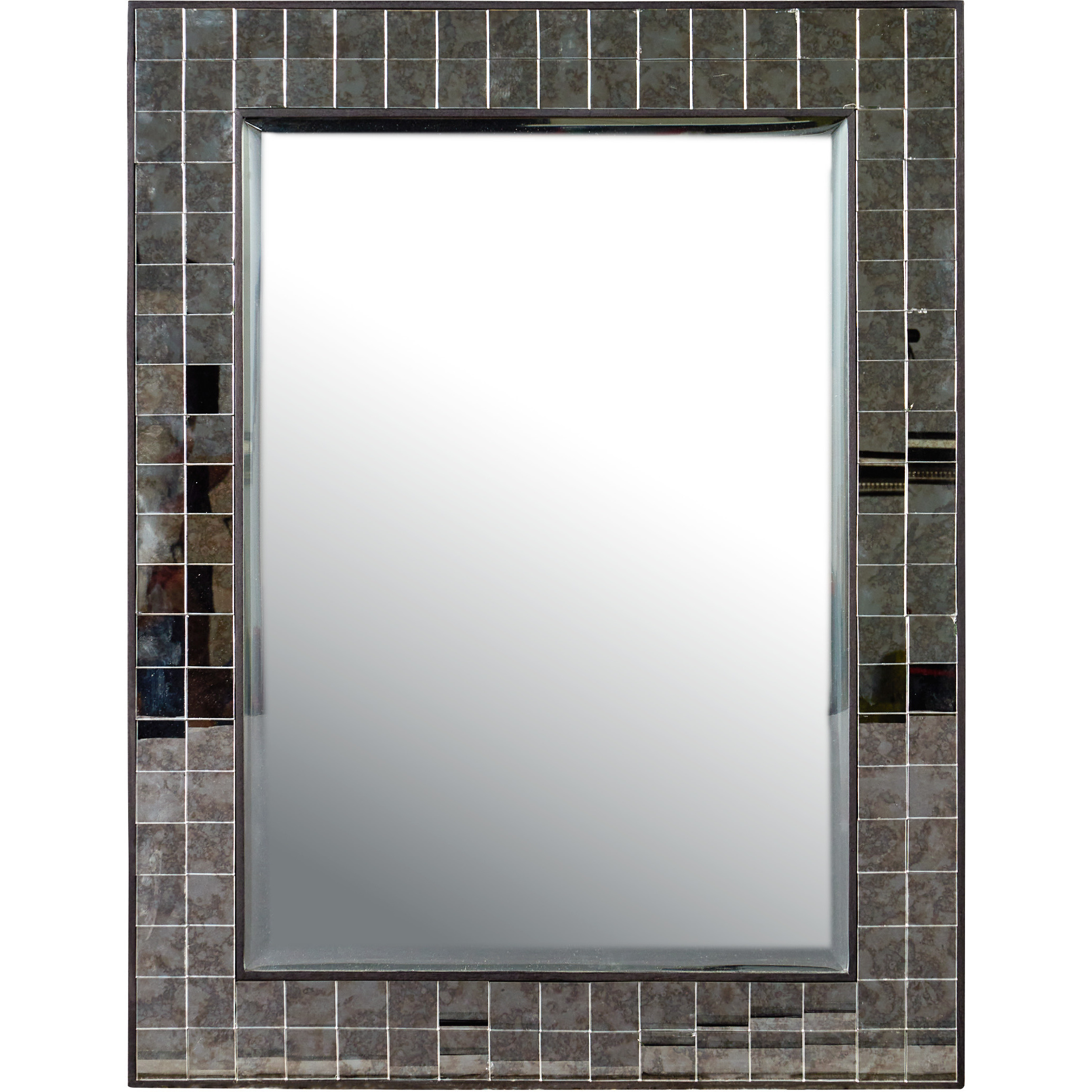 Mosaico 43.25 X 33.25 inch Ebony and Antique Mirror Mirror