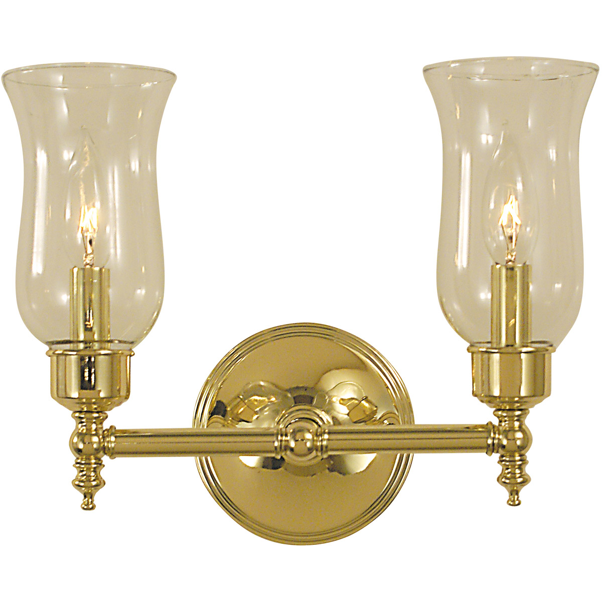 Sheraton 2 Light 13 inch Polished Brass Sconce Wall Light