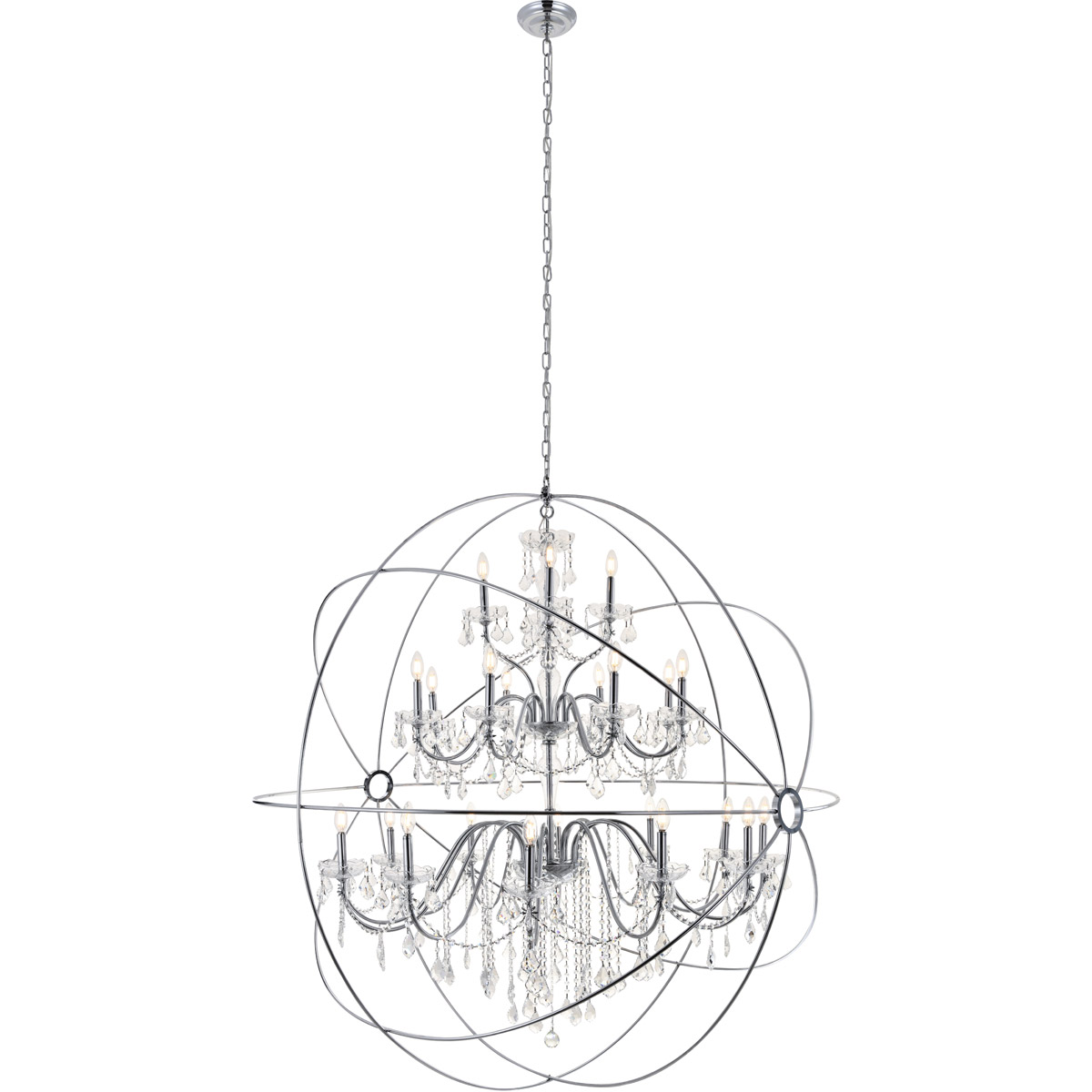 Cordelia 24 Light 59 inch Chrome Pendant Ceiling Light