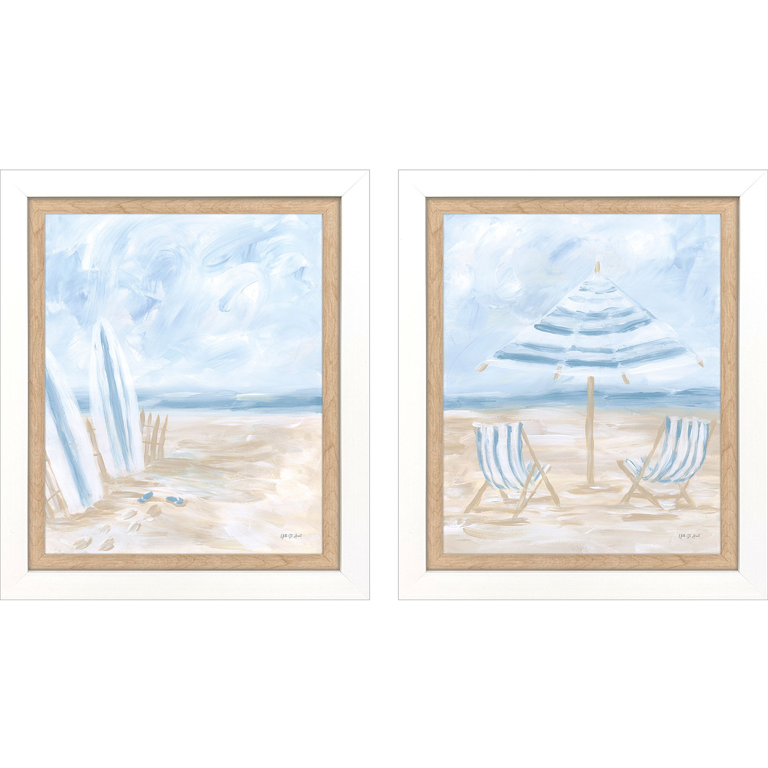 Beaching It Blue and Beige Framed Art, Propac