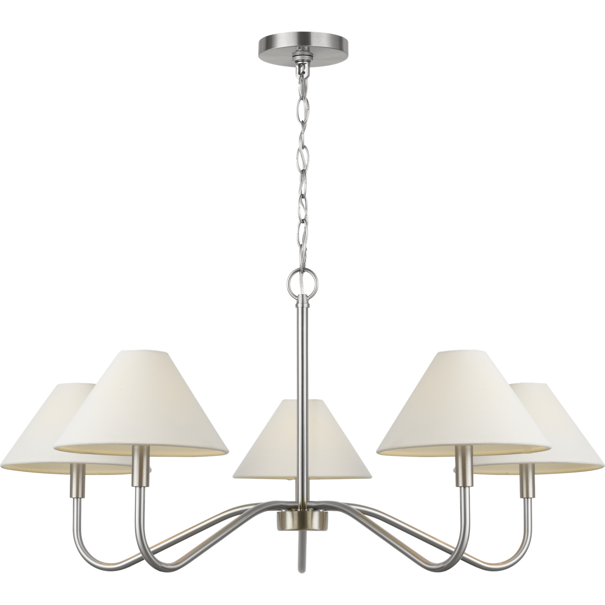 Drew & Jonathan Eldon 5 Light 9.88 inch Brushed Nickel Chandelier Ceiling Light, Large