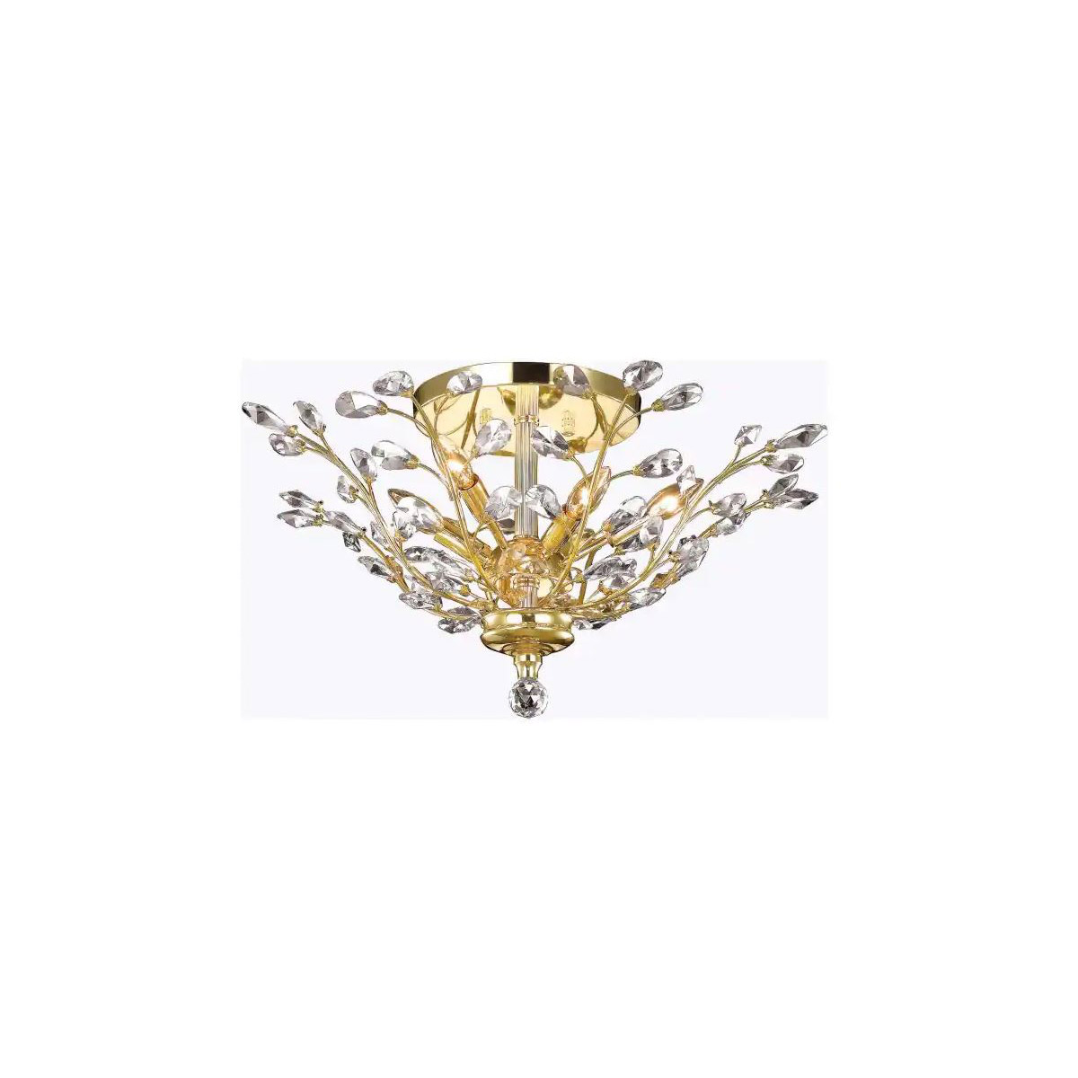 Orchid 6 Light 27 inch Gold Flush Mount Ceiling Light in Royal Cut