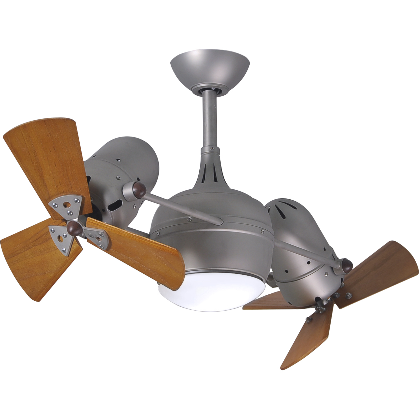Atlas Dagny - LK 16 inch Brushed Nickel with Solid Mahogany Wood Blades Rotational Ceiling Fan