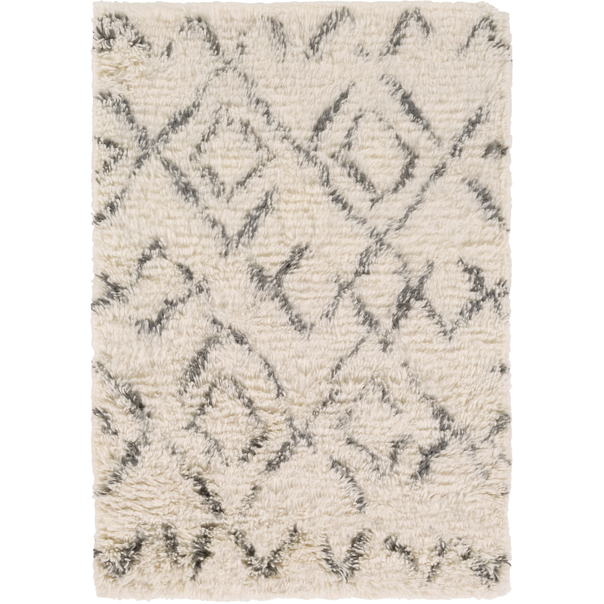 Tasman 36 X 24 inch Cream/Dark Green Rugs, Wool