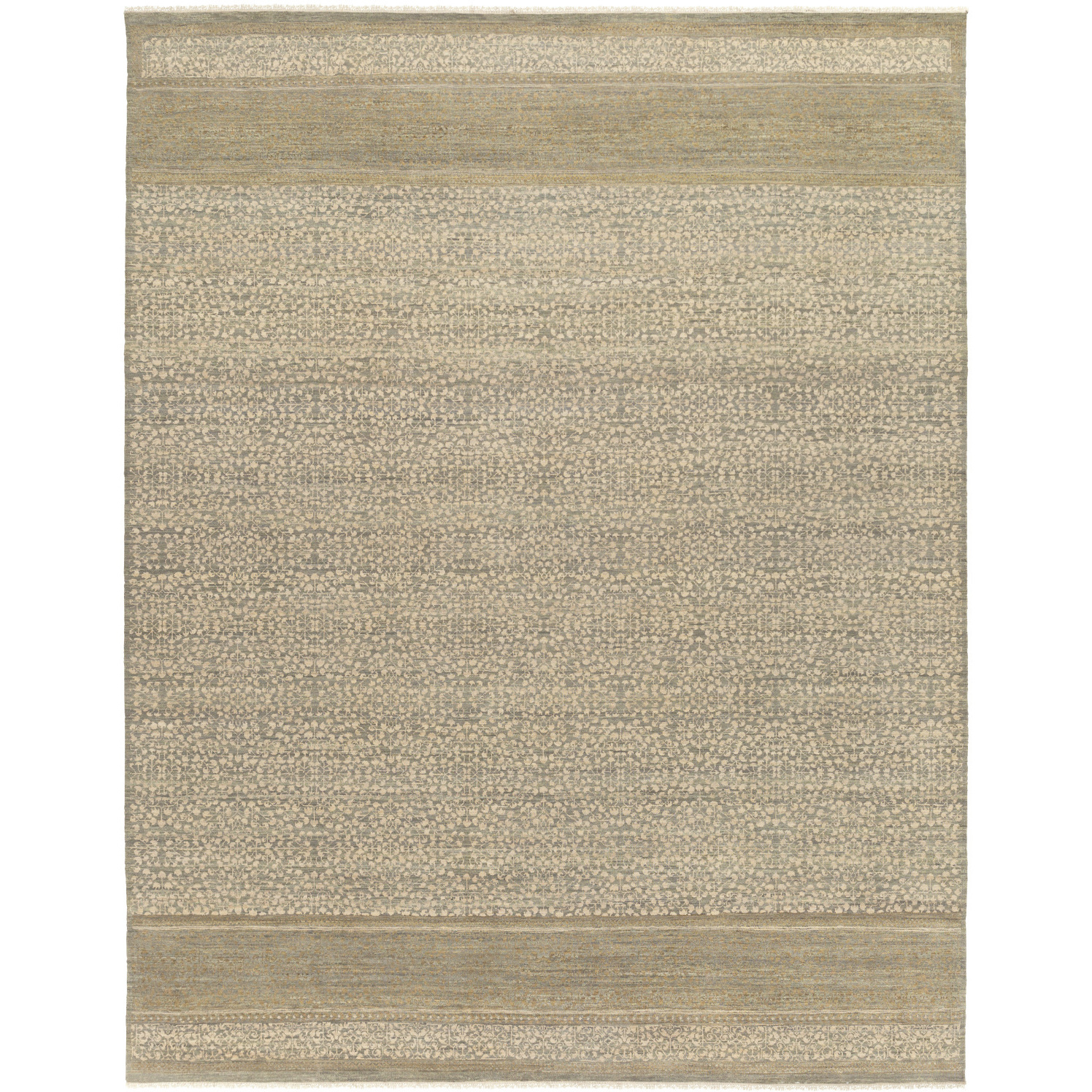 Palace 120 X 96 inch Dusty Sage / Beige / Light Brown Handmade Rug