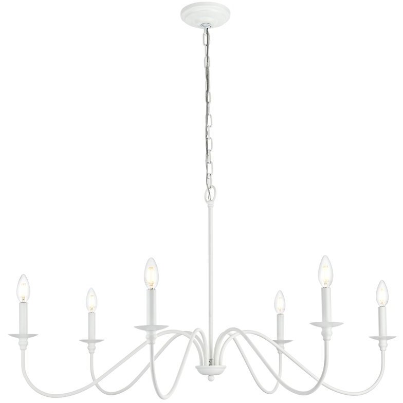 Rohan 6 Light 42 inch White Chandelier Ceiling Light