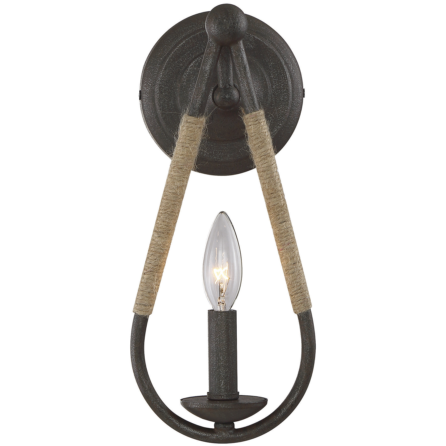 Farmhouse 1 Light 5.5 inch Rusty Nail with Rope Wall Sconce Wall Light