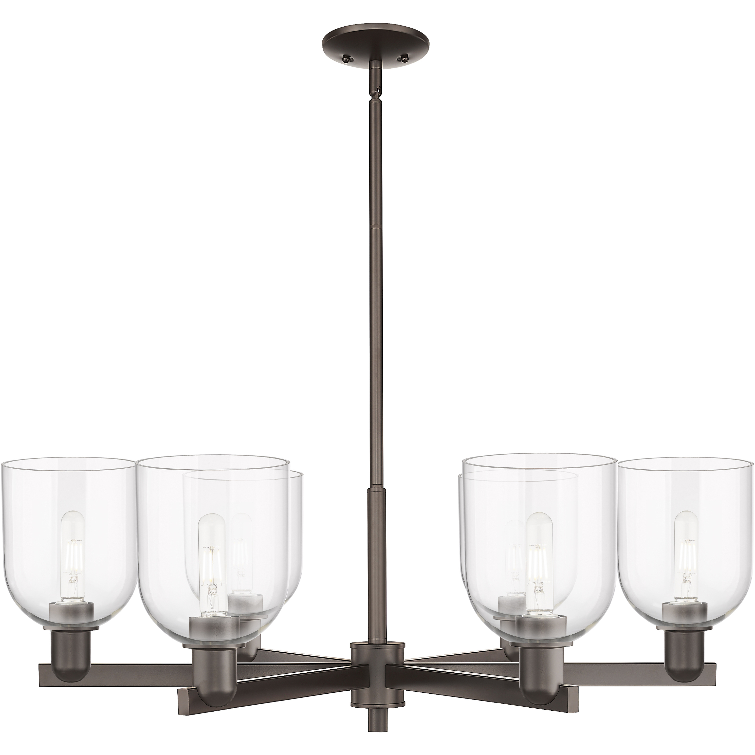 Arcadia Bella 6 Light 35.25 inch Oil Rubbed Bronze Chandelier Ceiling Light in Clear