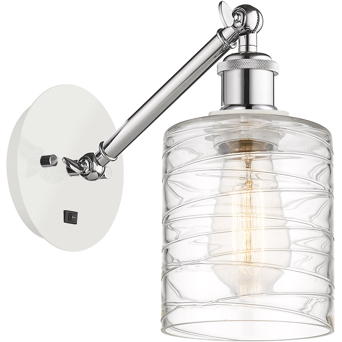 Ballston Cobbleskill 1 Light 5 inch White and Polished Chrome Sconce Wall Light