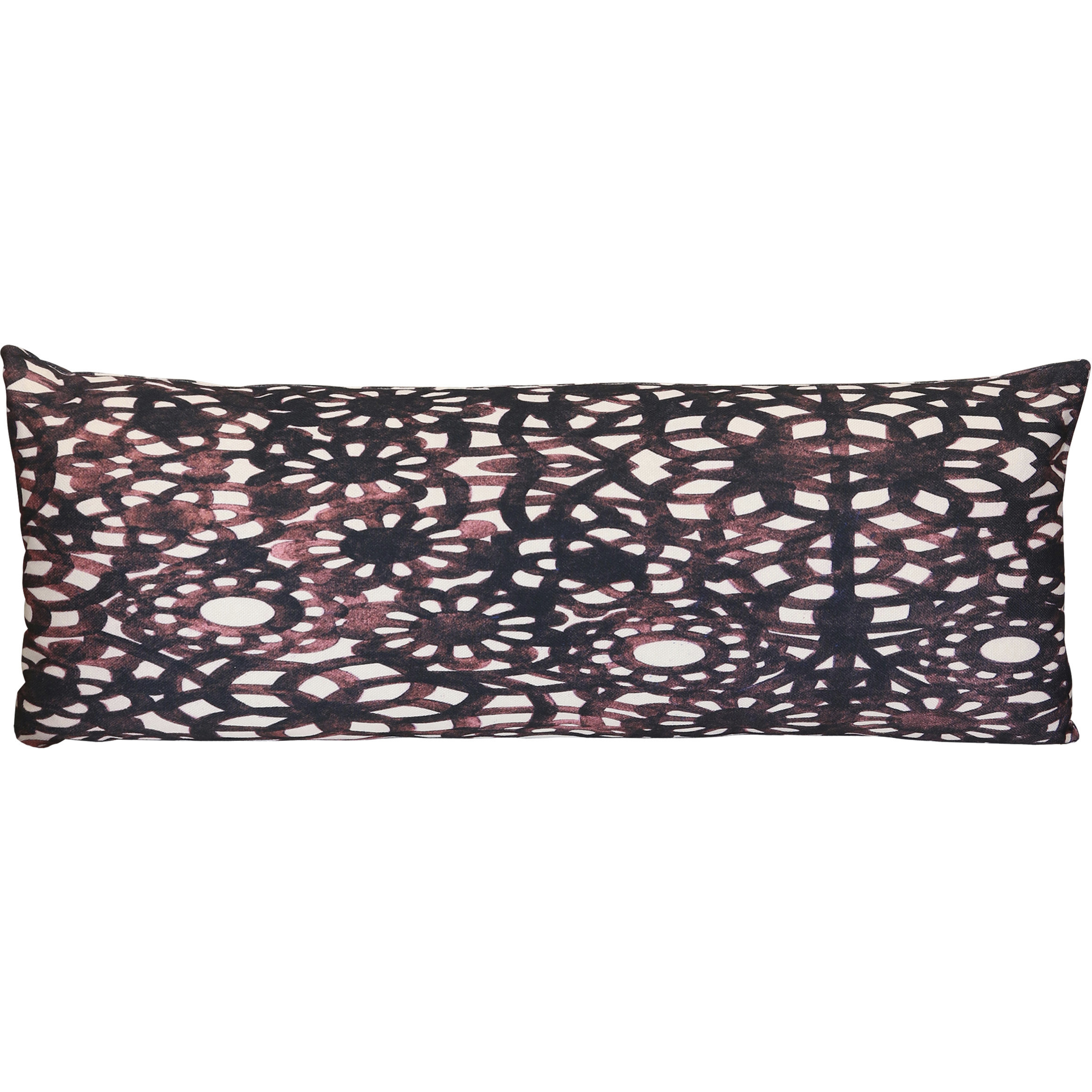 Wyatt Abstract 36 inch Ink Black and Blush and Soft Ivory Pillow in 36" x 14"