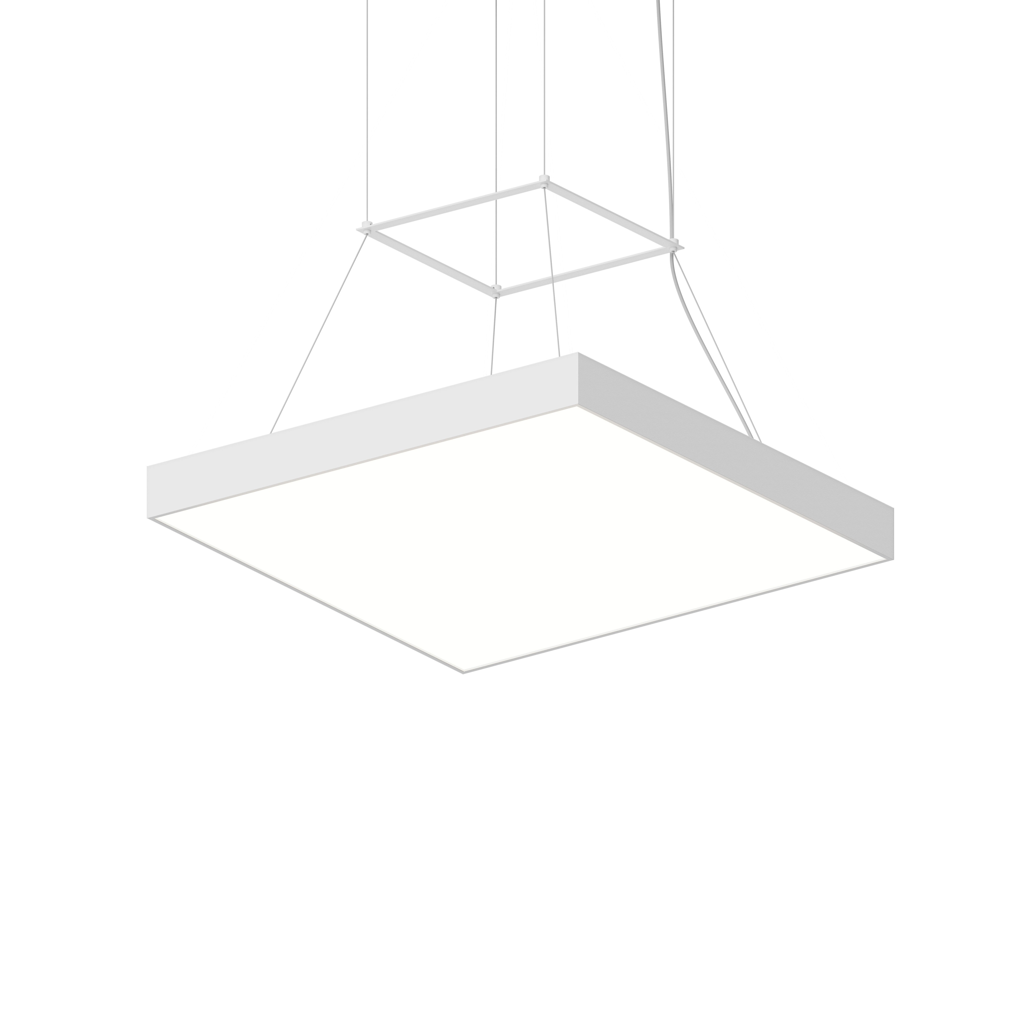Pi 1 Light 24 inch Satin White Pendant Ceiling Light in 3000K
