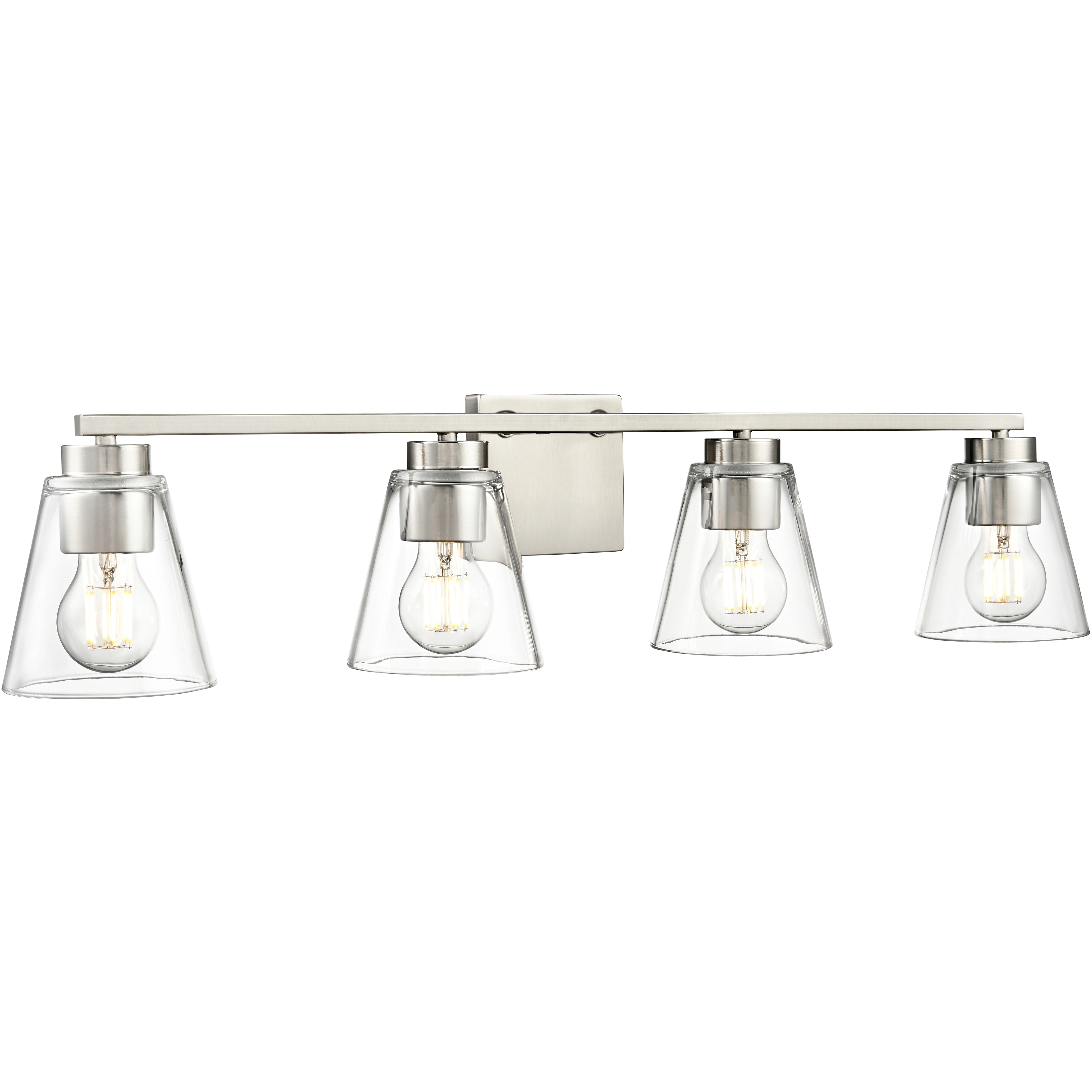 Strayhan 4 Light 31 inch Brushed Nickel Bathroom Vanity Light Wall Light