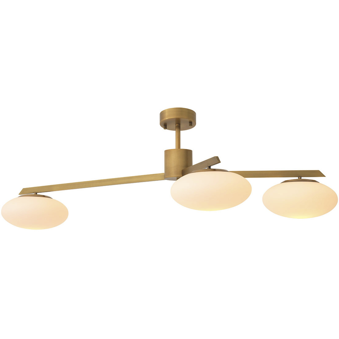 Evergreen 3 Light 28.35 inch Antique Brass and White Glass Chandelier Ceiling Light, Small