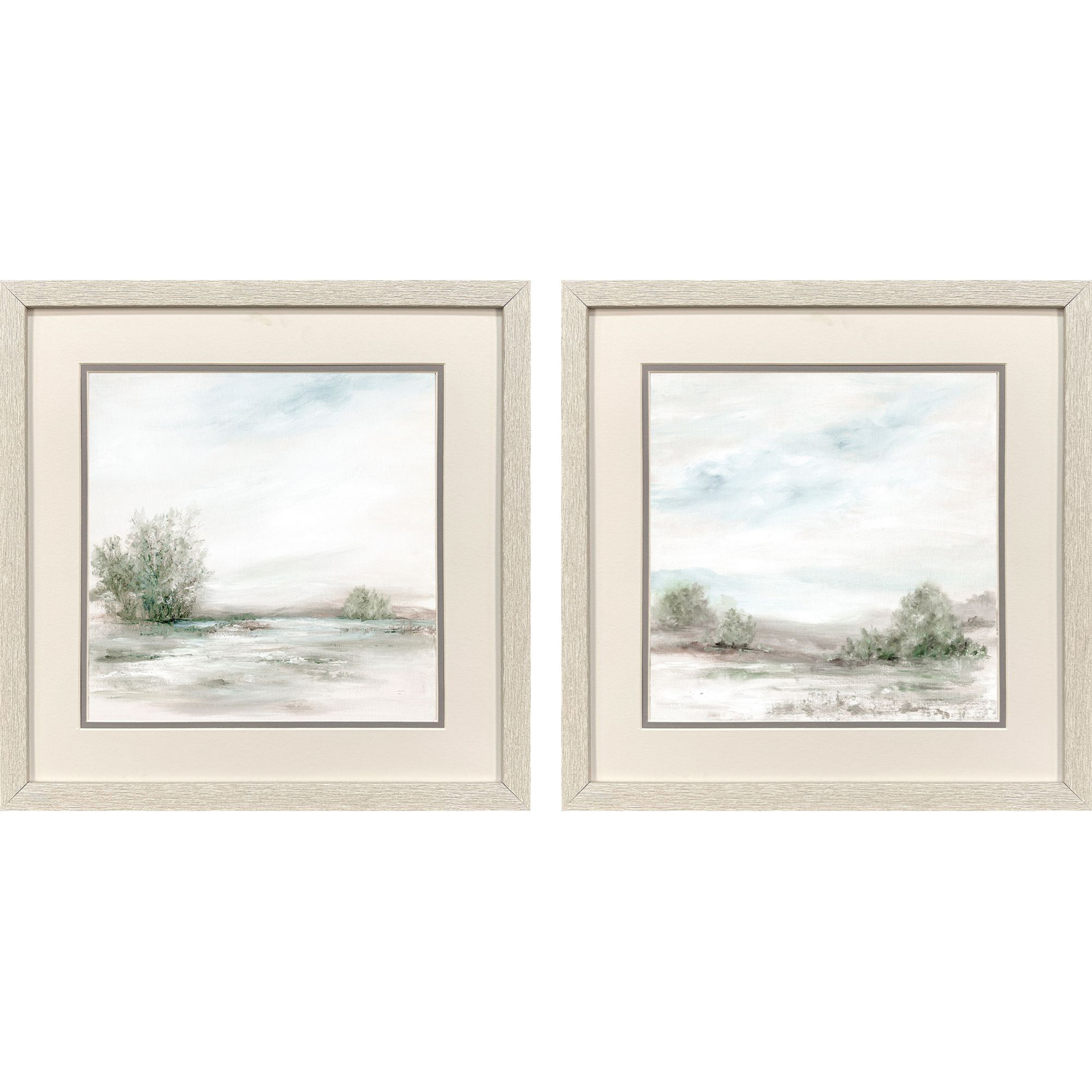 Dark Serenity Gray and Green Framed Art, Propac
