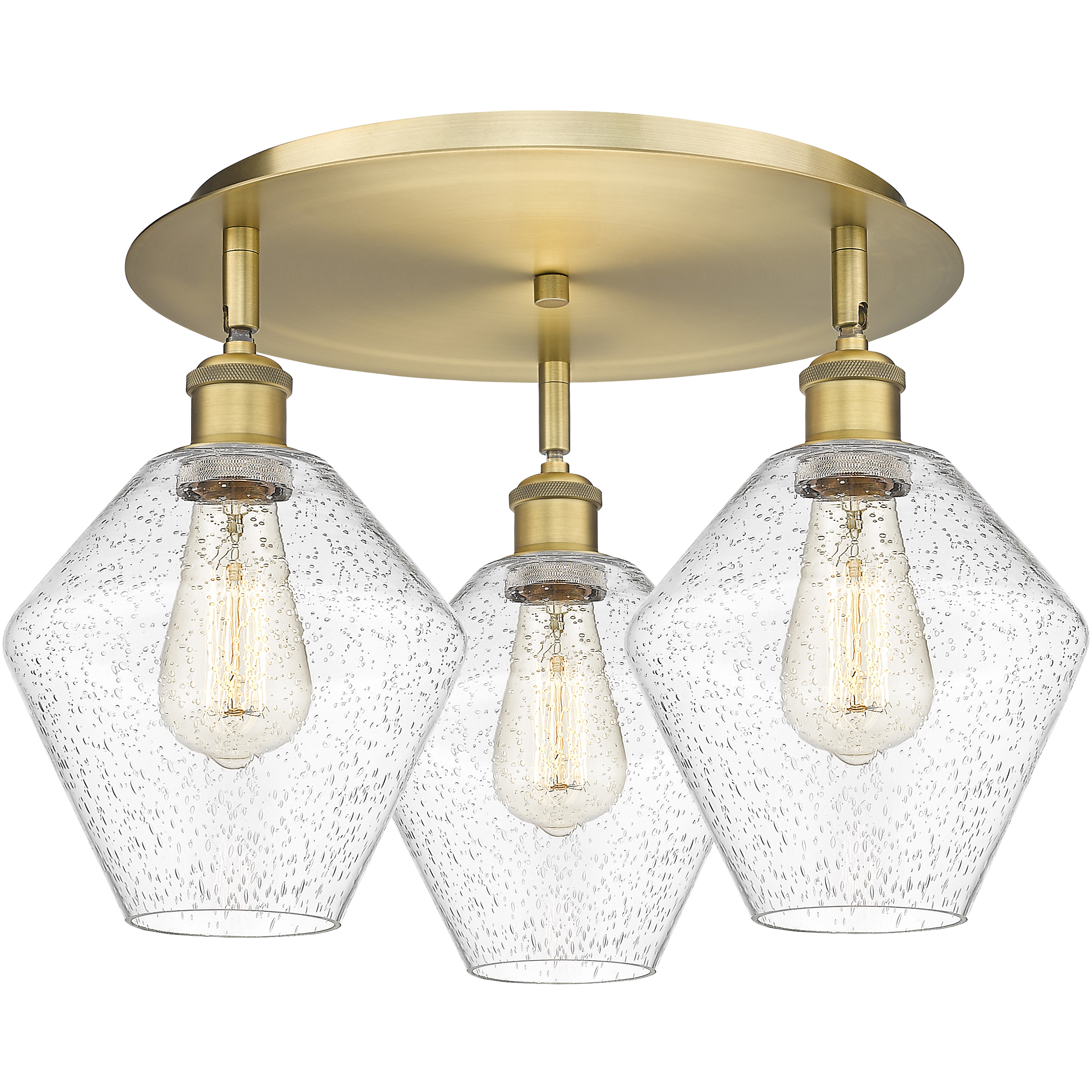 Cindyrella 3 Light 19.75 inch Brushed Brass Flush Mount Ceiling Light in Seedy