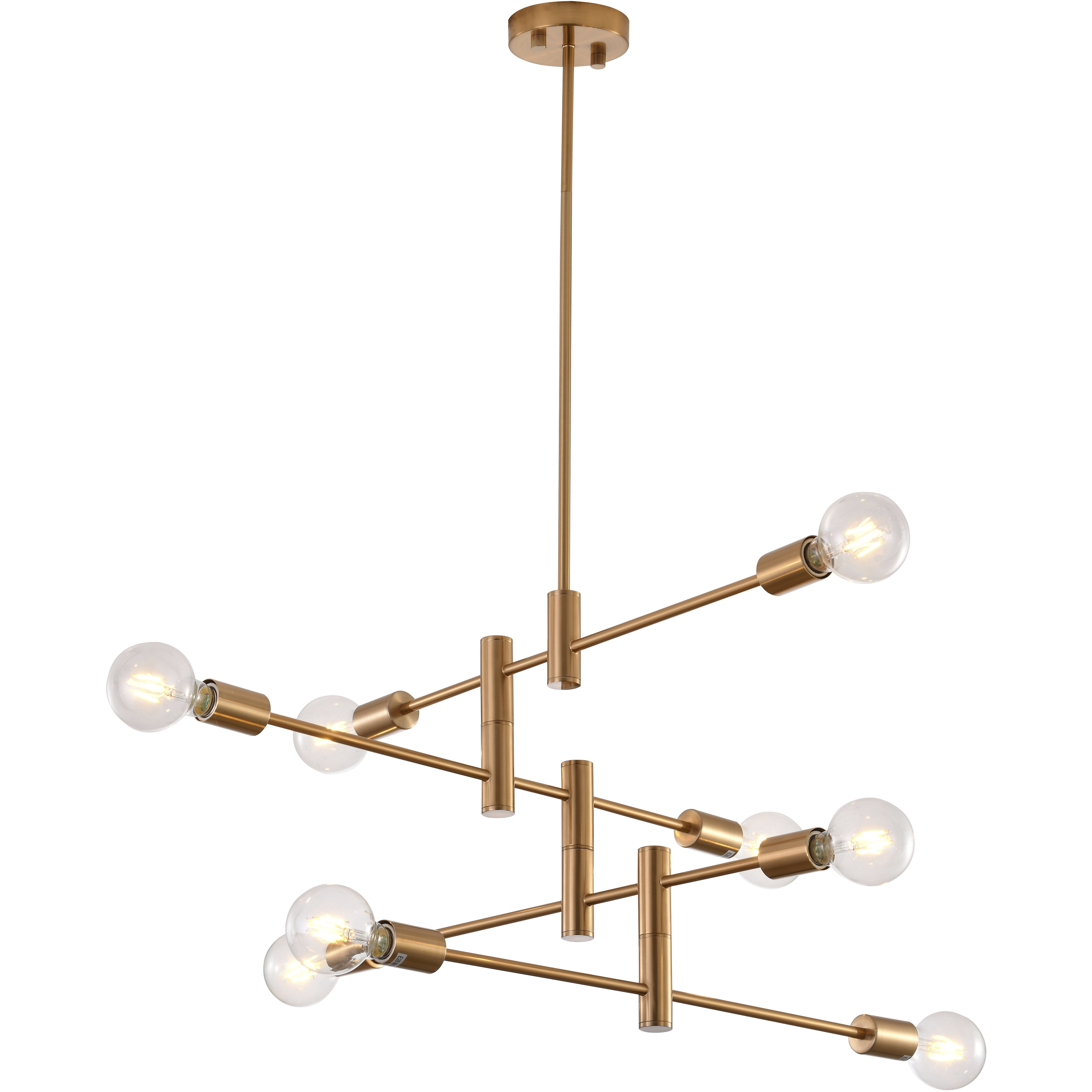Canada 8 Light 31.5 inch Brass Chandelier Ceiling Light