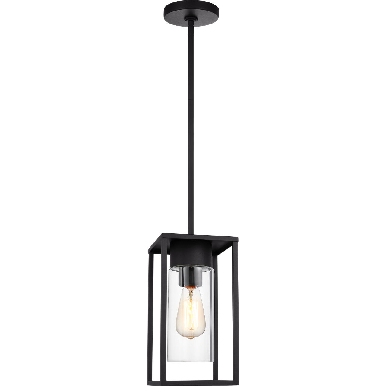 Vado 1 Light 6.38 inch Black Outdoor Pendant Lantern