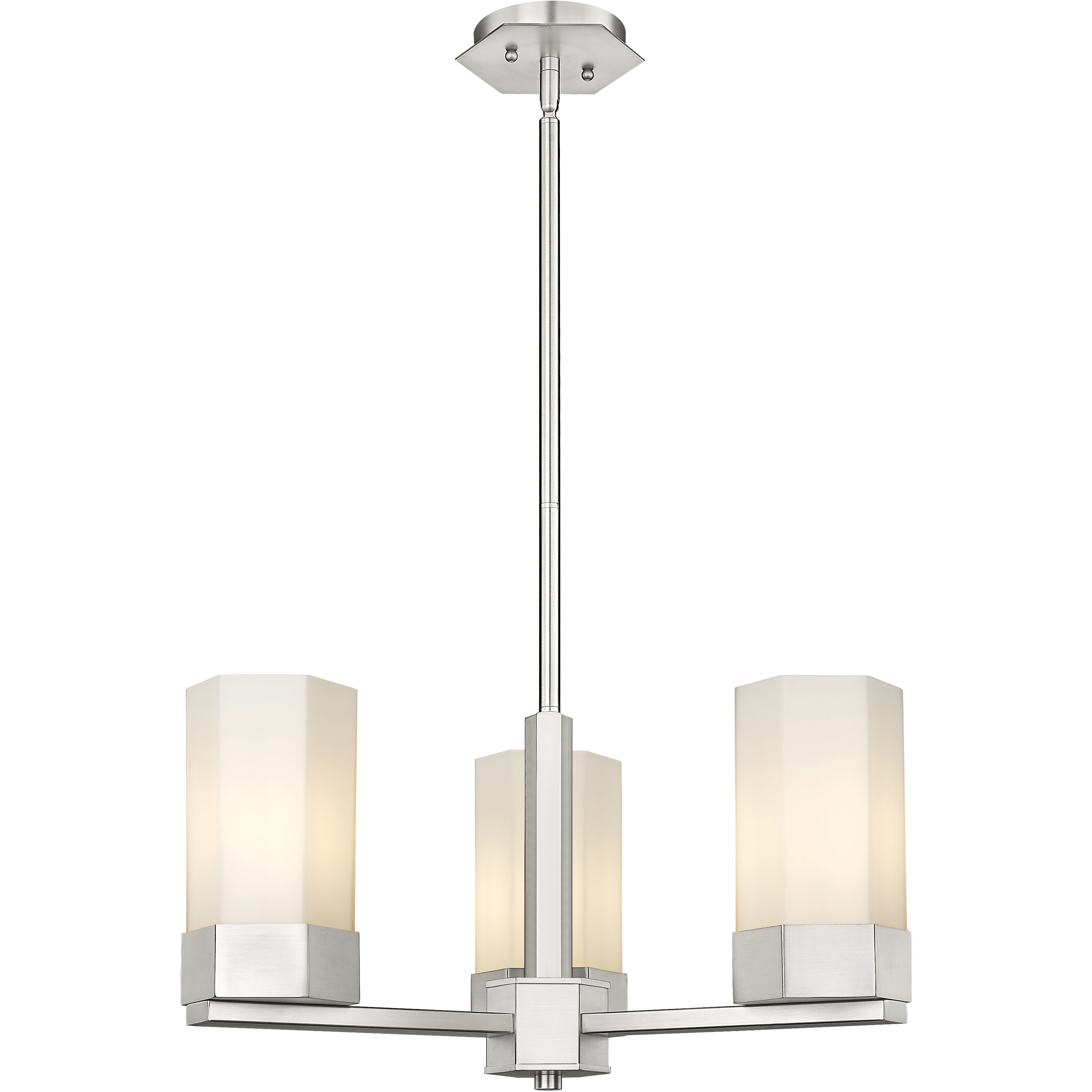 Claverack 3 Light 21.63 inch Satin Nickel Pendant Ceiling Light in Matte White Glass