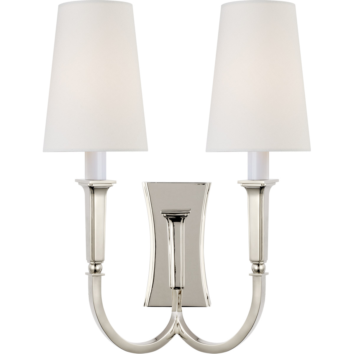 Thomas O'Brien Delphia 2 Light 12.5 inch Polished Nickel Double Arm Sconce Wall Light, Large